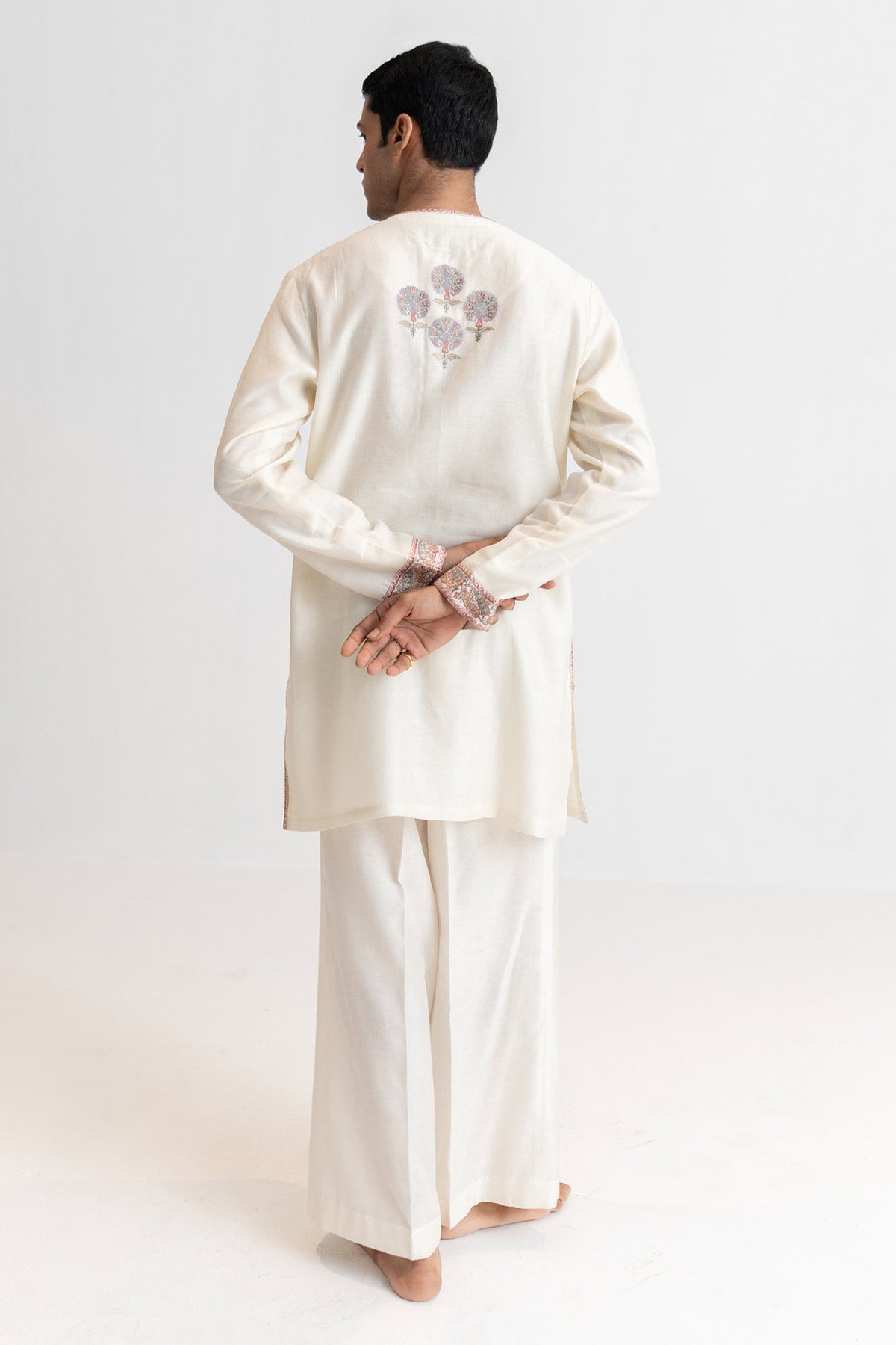 Ivory Resham Short Kurta & Pant