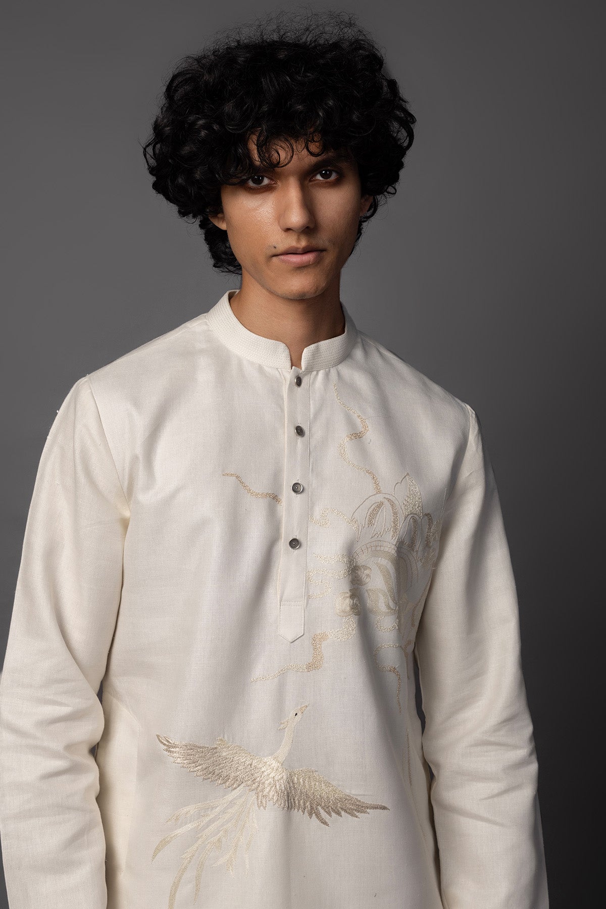Ivory Resham Thread Kurta Set