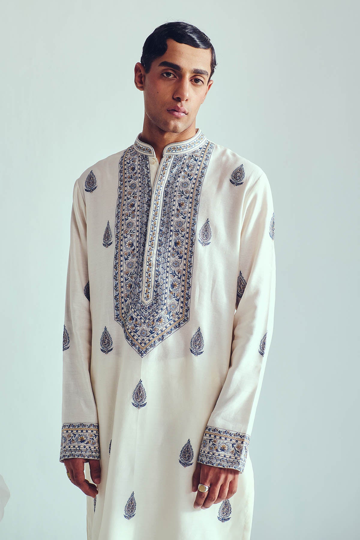 Ivory Resham Work Kurta & Pants