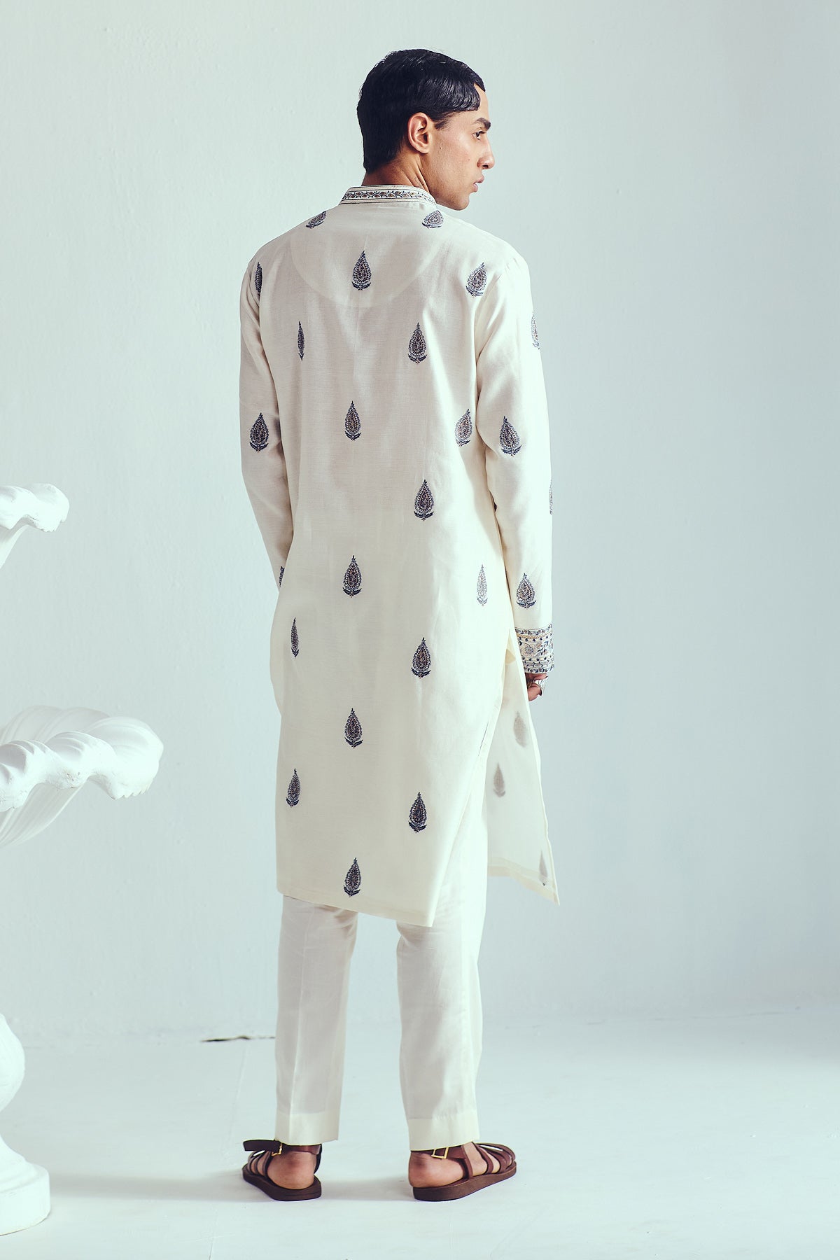 Ivory Resham Work Kurta & Pants