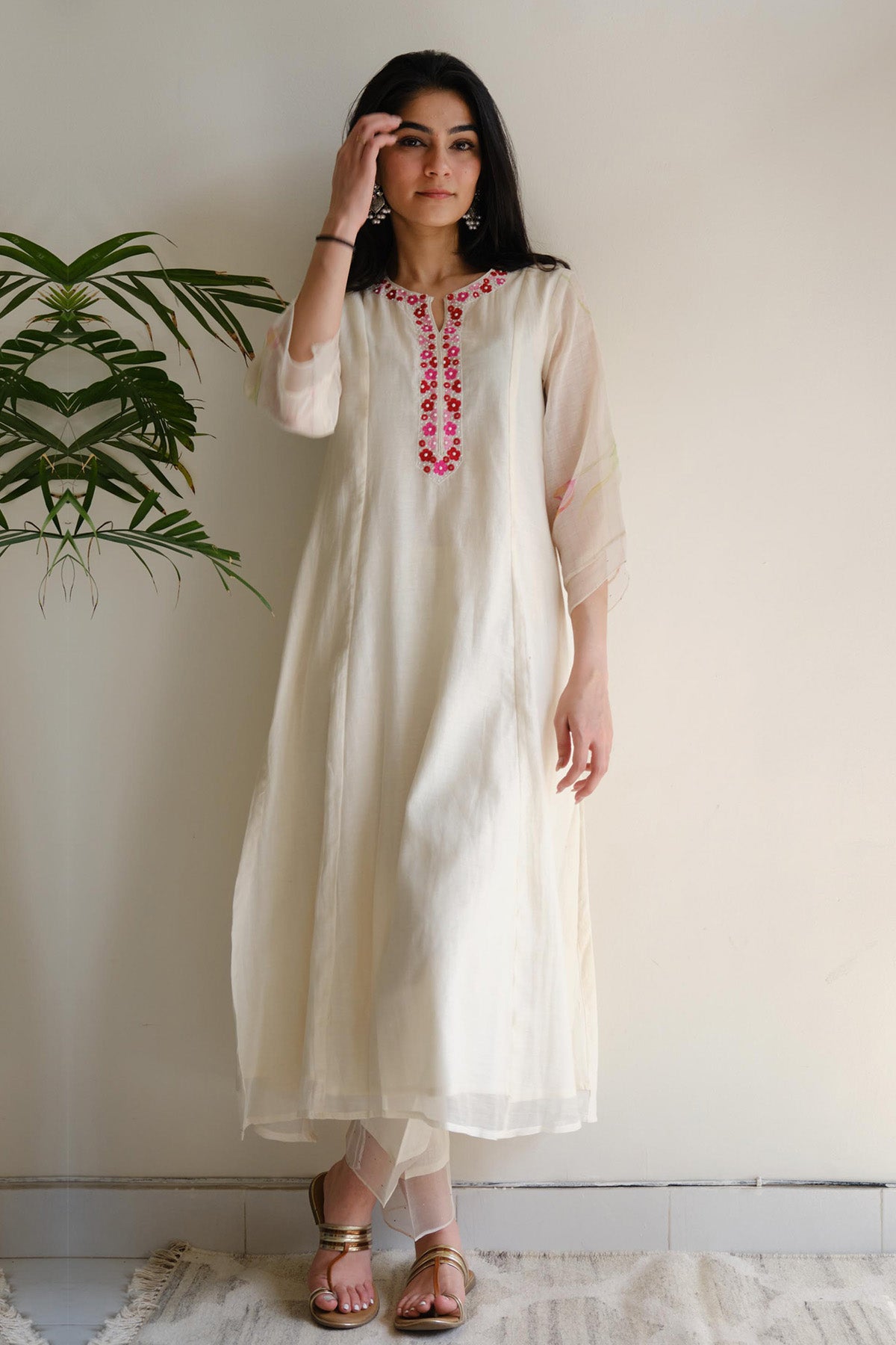 Ivory Resham Work Kurta Set