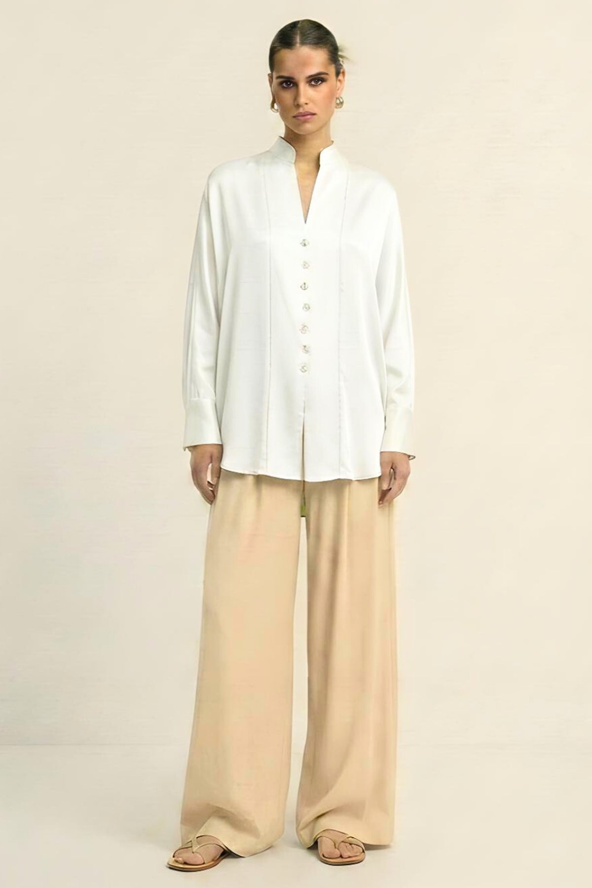 Buy Ivory Silk Batwing Style Top for women by Neora online available at scrollnshops