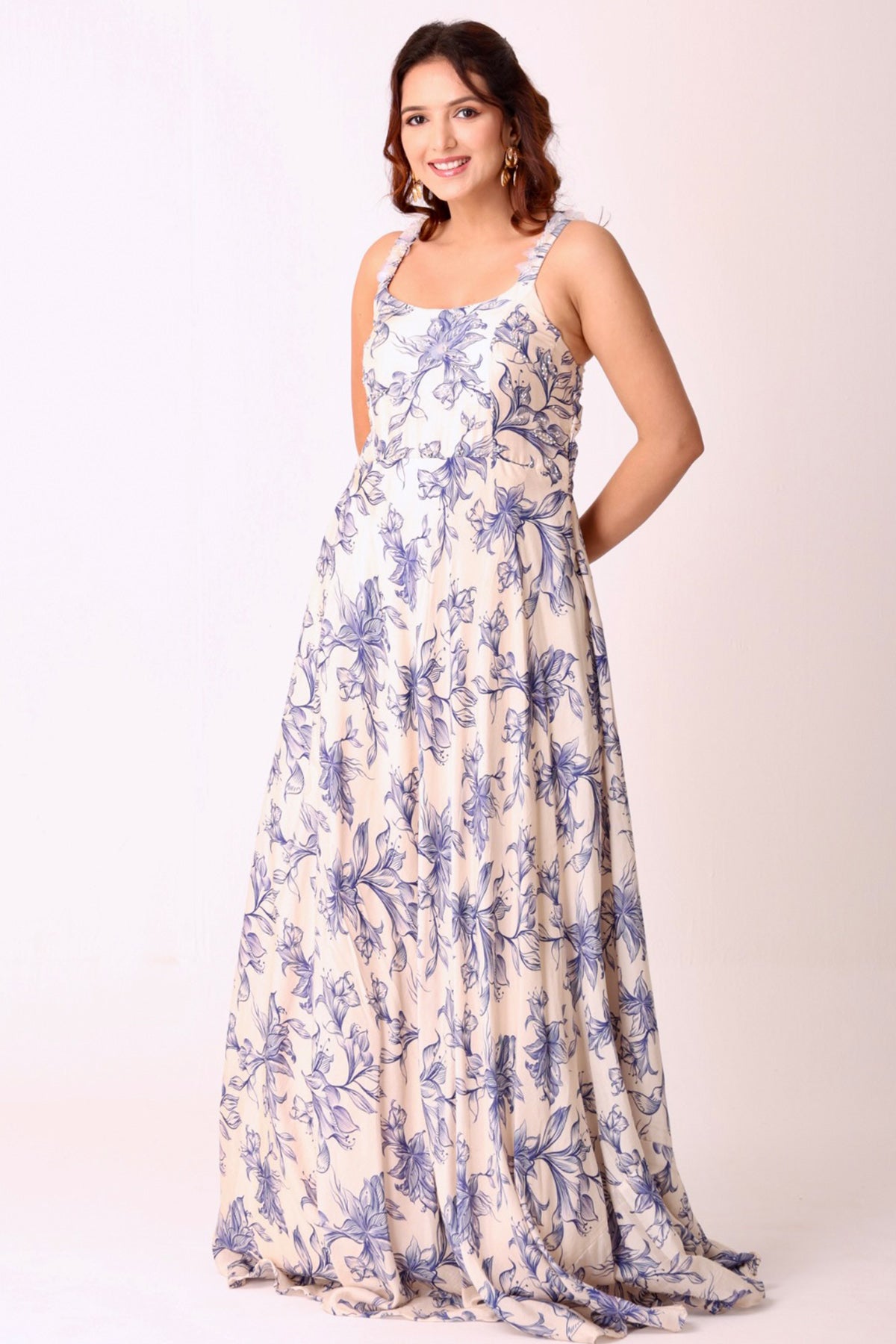 Buy Ivory Silk Embroidered Dress for women by Namita Sharma Designer online available at scrollnshops