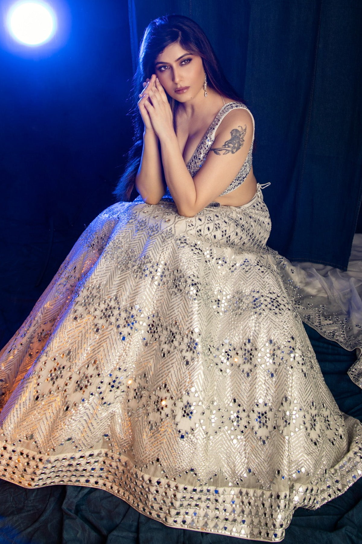 Ivory Silk Organza Lehenga Set