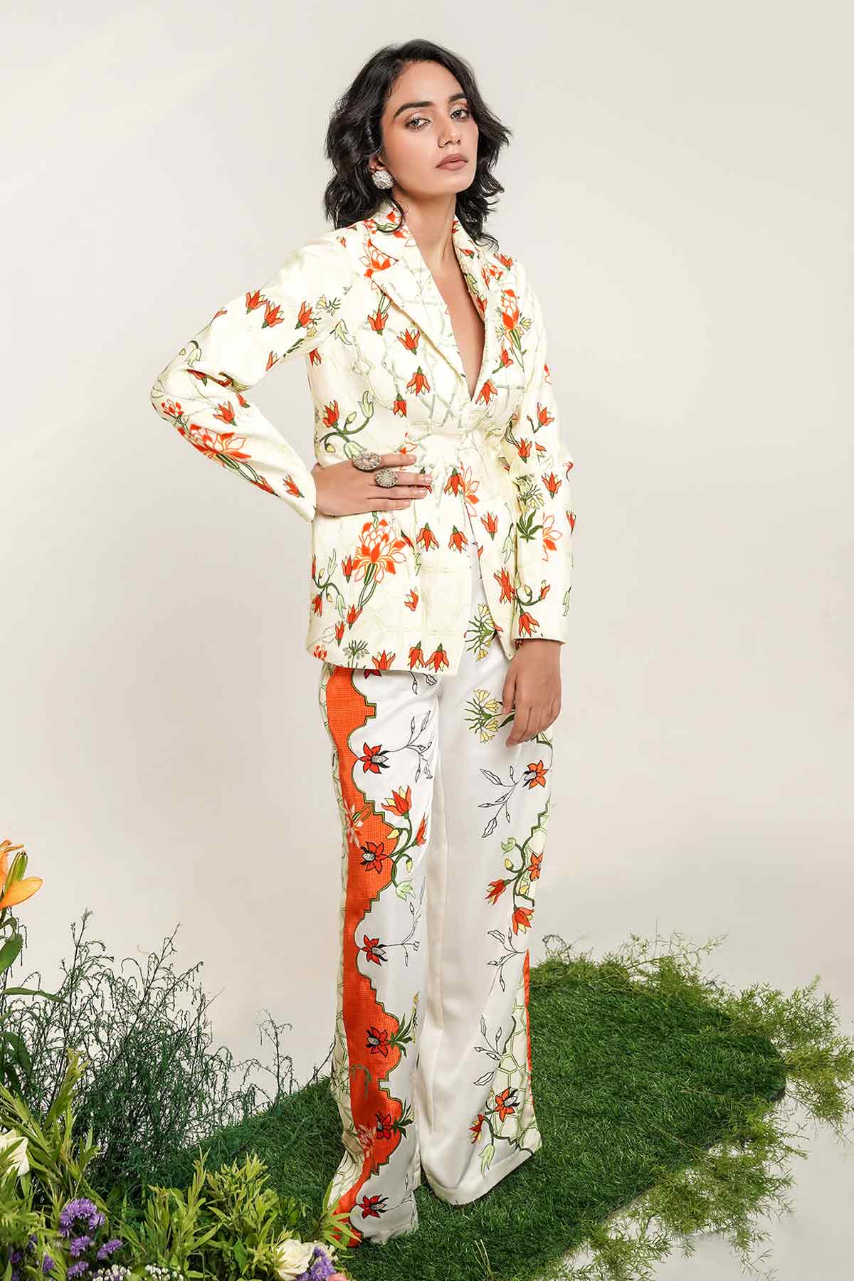 Ivory Tangerine Suit And Pants