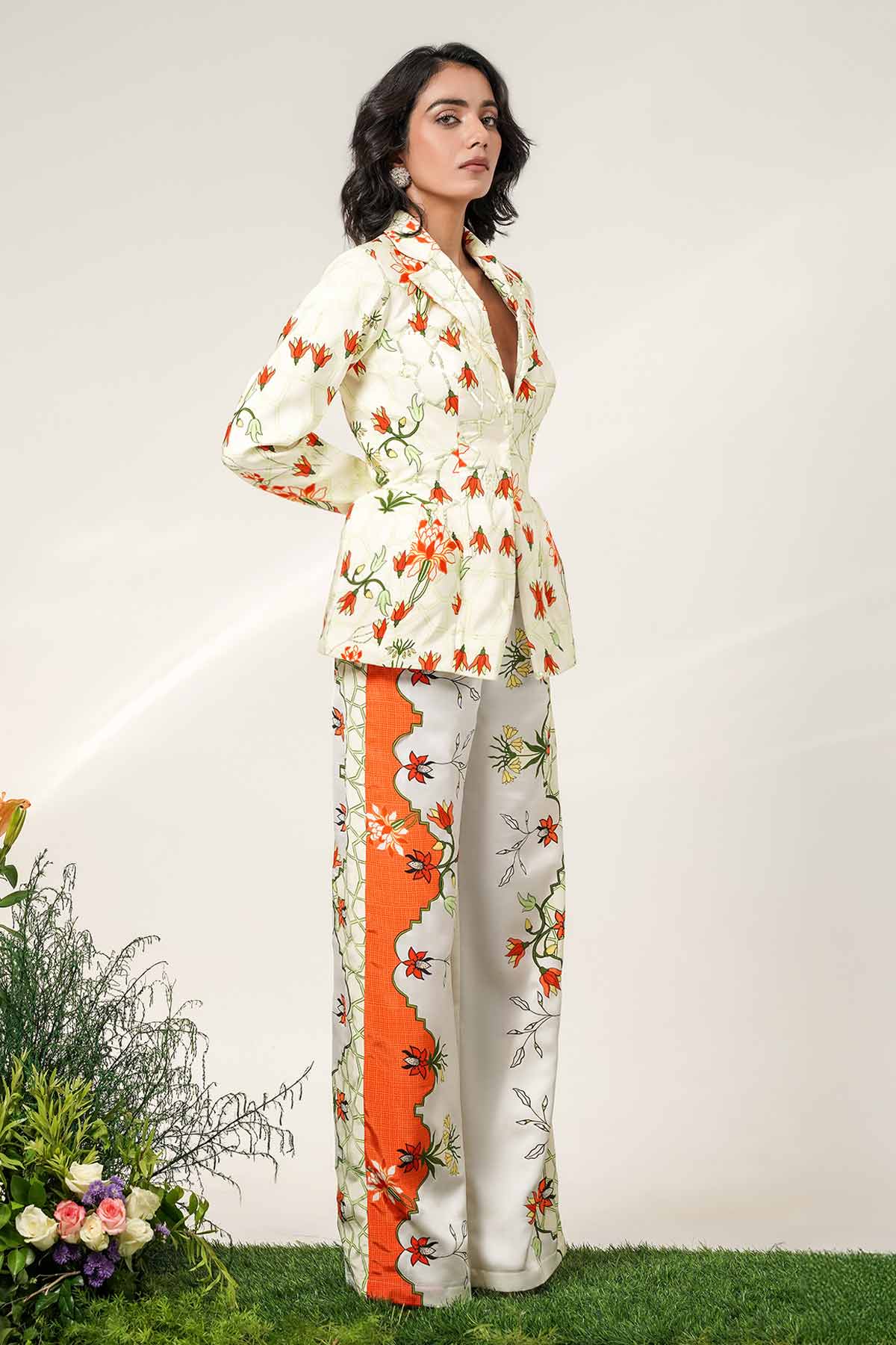Ivory Tangerine Suit And Pants