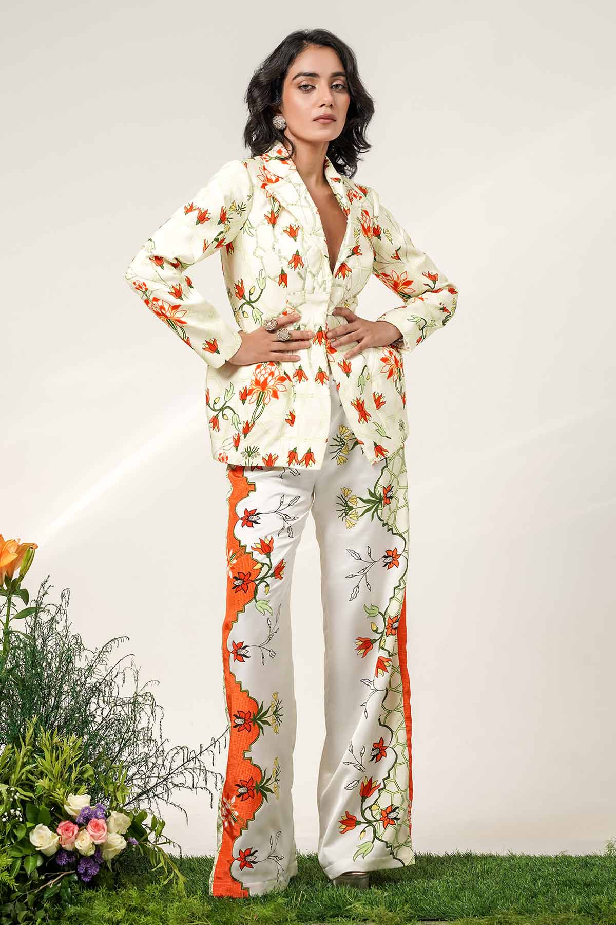 Ivory Tangerine Suit And Pants