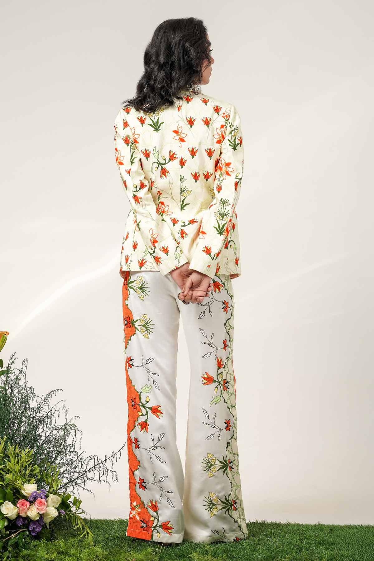Ivory Tangerine Suit And Pants
