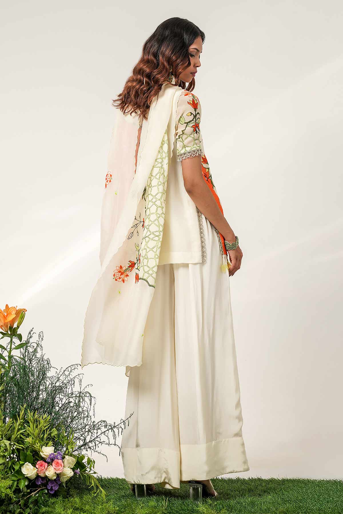 Ivory Tassel Hemline Kurta Set