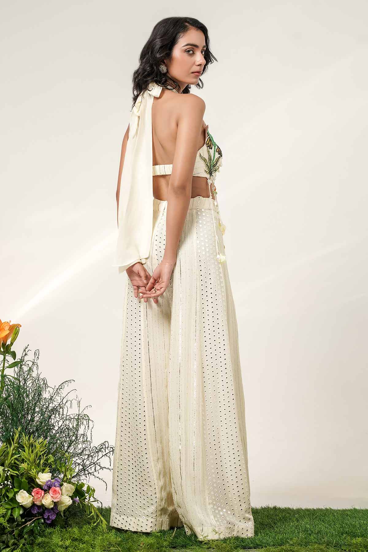 Ivory Tassel Panel Top & Pants