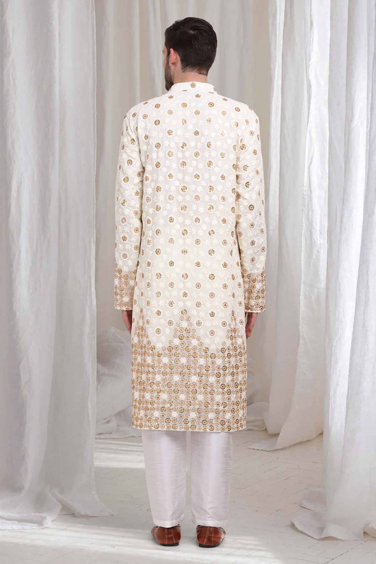 Ivory Thread Collar Kurta Set