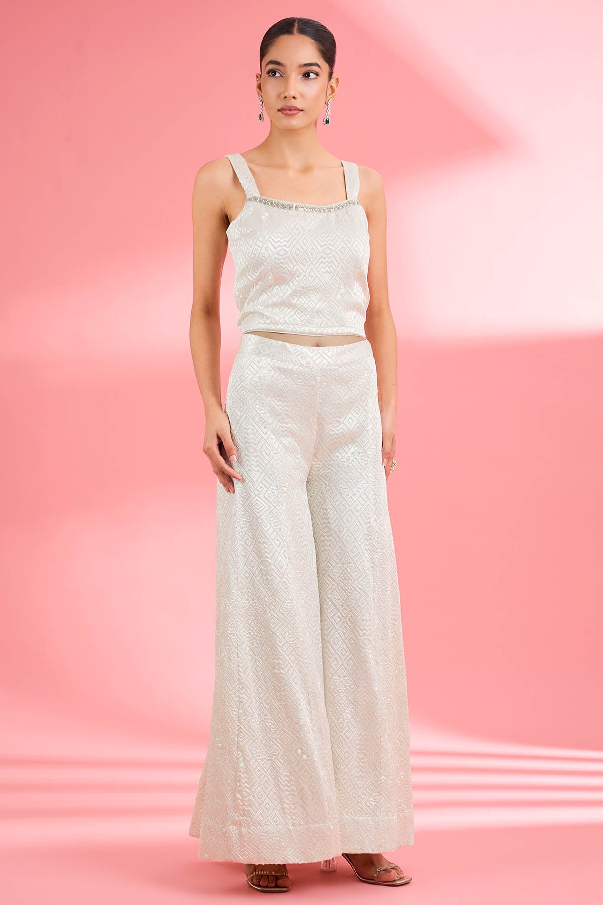 Ivory Thread & Sequin Kurta Set