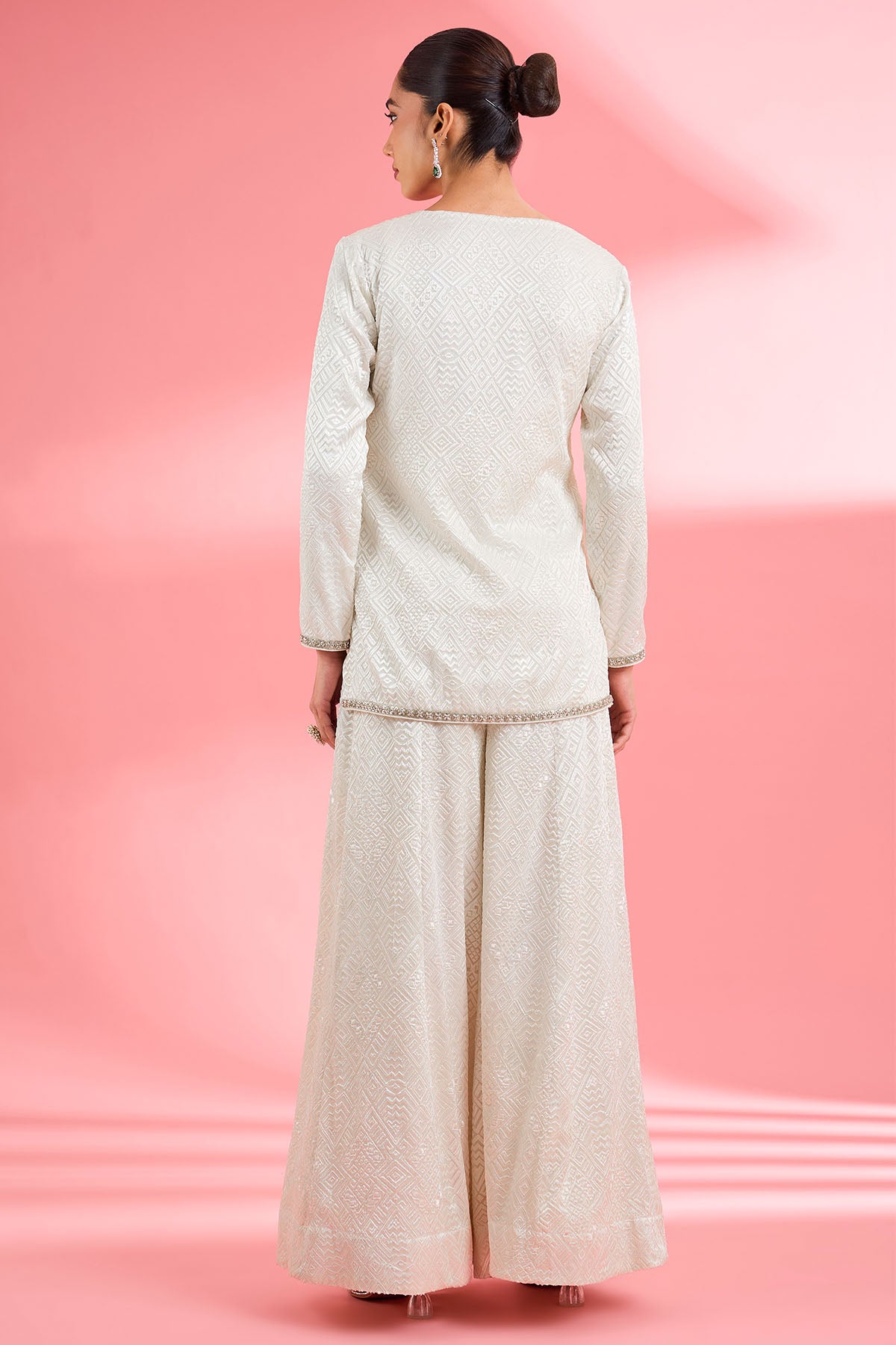 Ivory Thread & Sequin Kurta Set