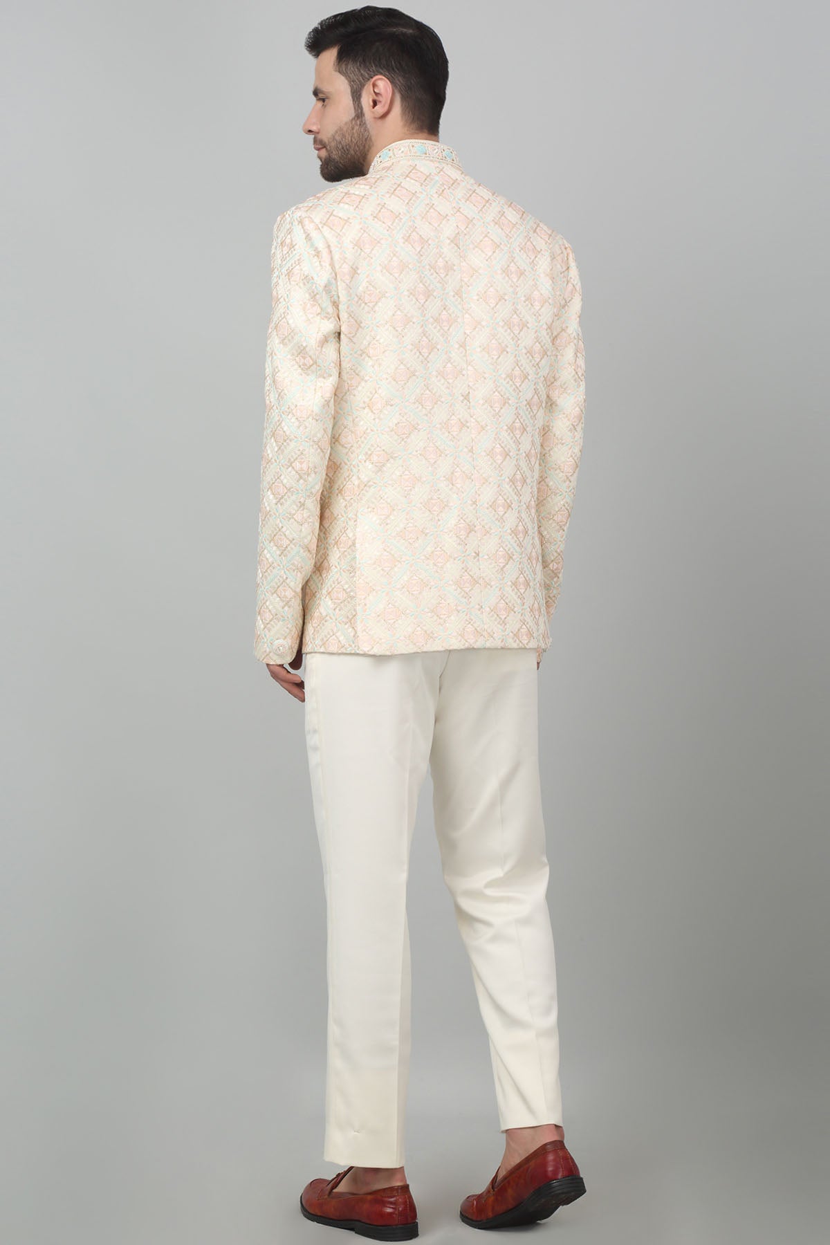 Ivory Thread Work Bandhgala