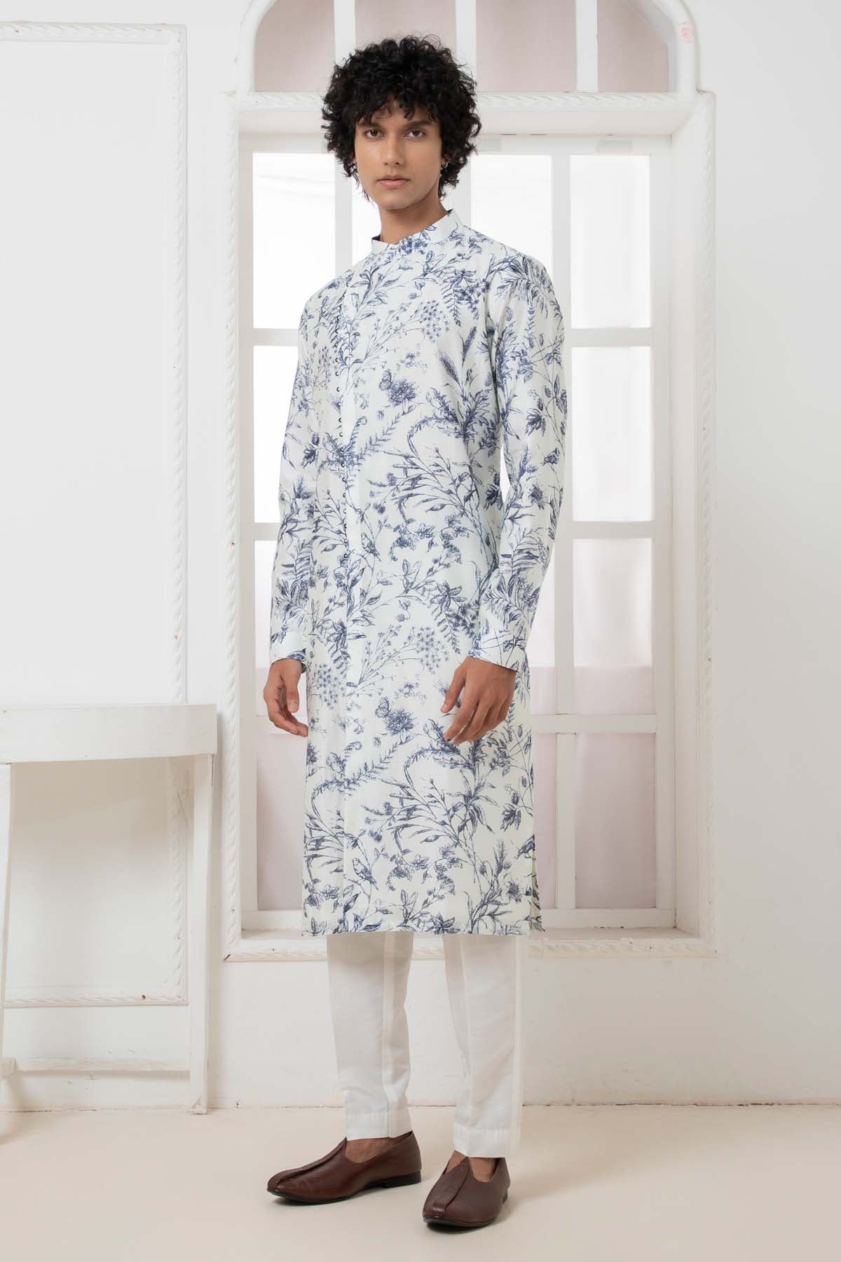 Buy Ivory Wildfloral Print Kurta Set Online