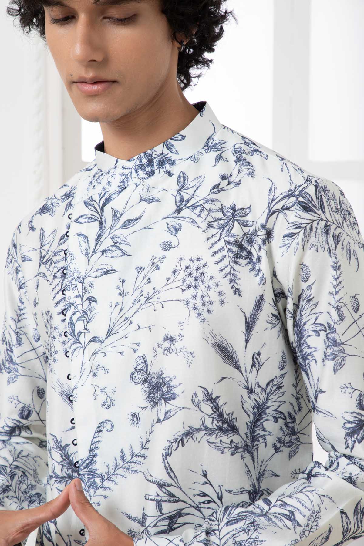 Ivory Wildfloral Print Kurta Set