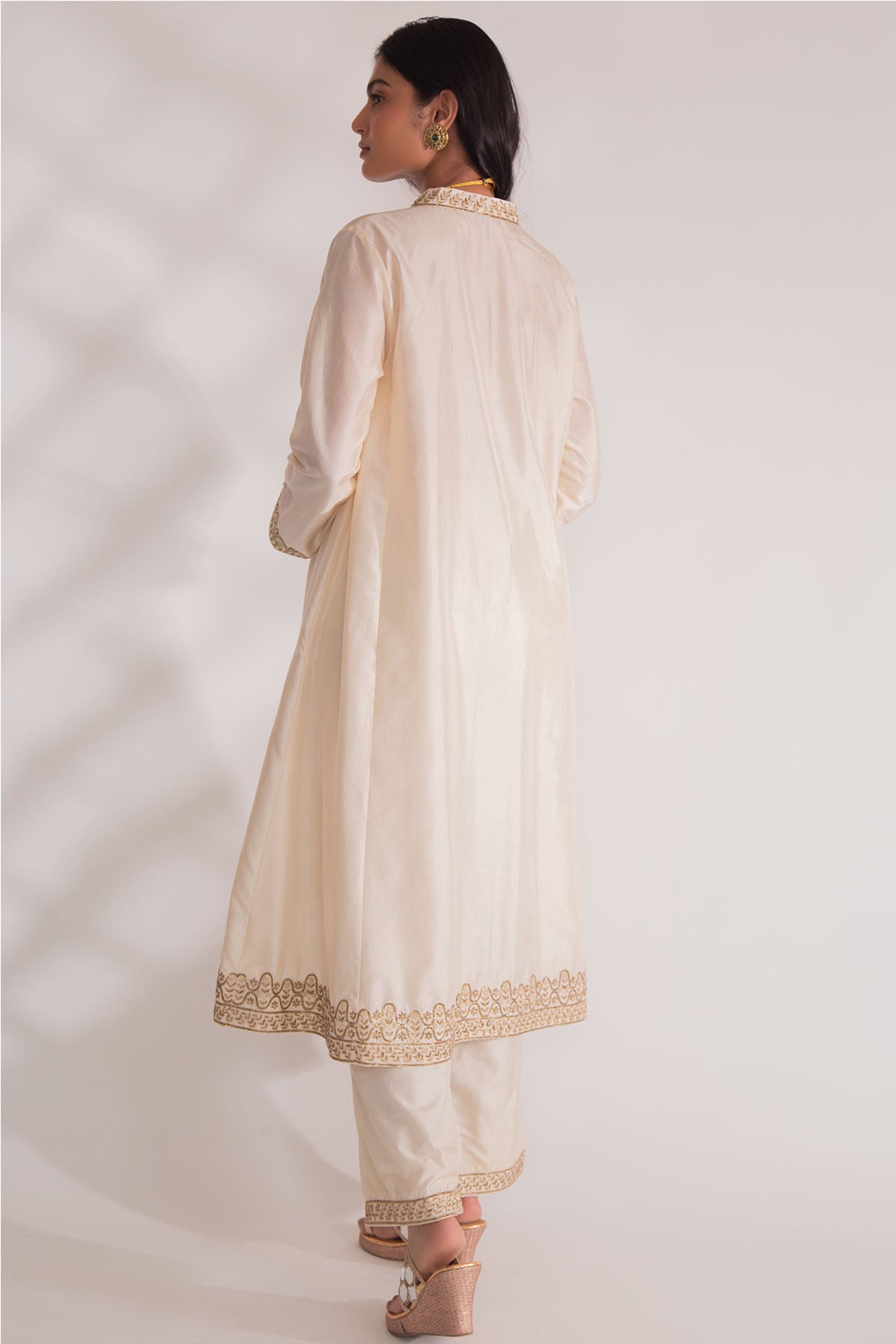 Ivory Zardozi A-Line Kurta Set