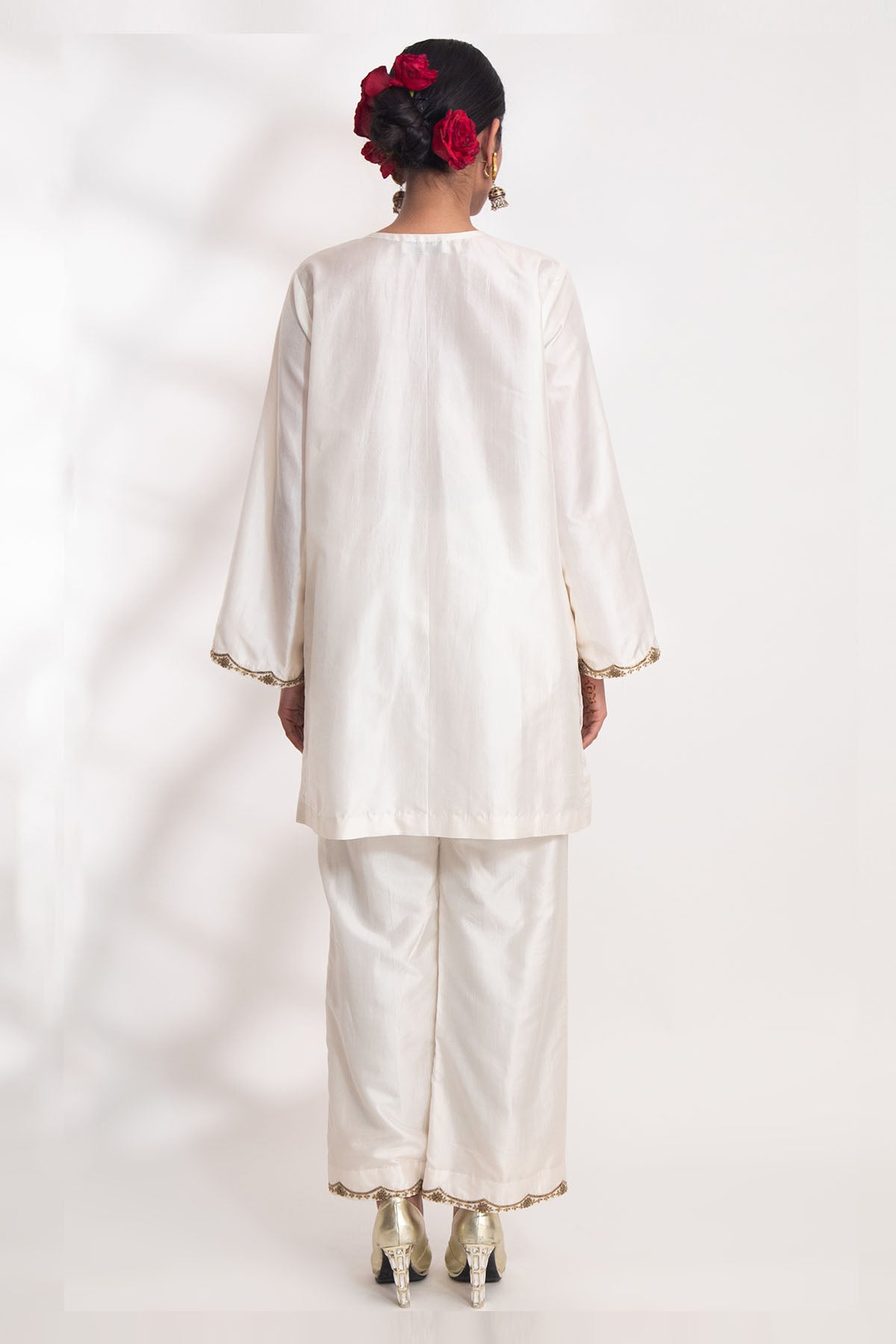 Ivory Zardozi Short Kurta Set