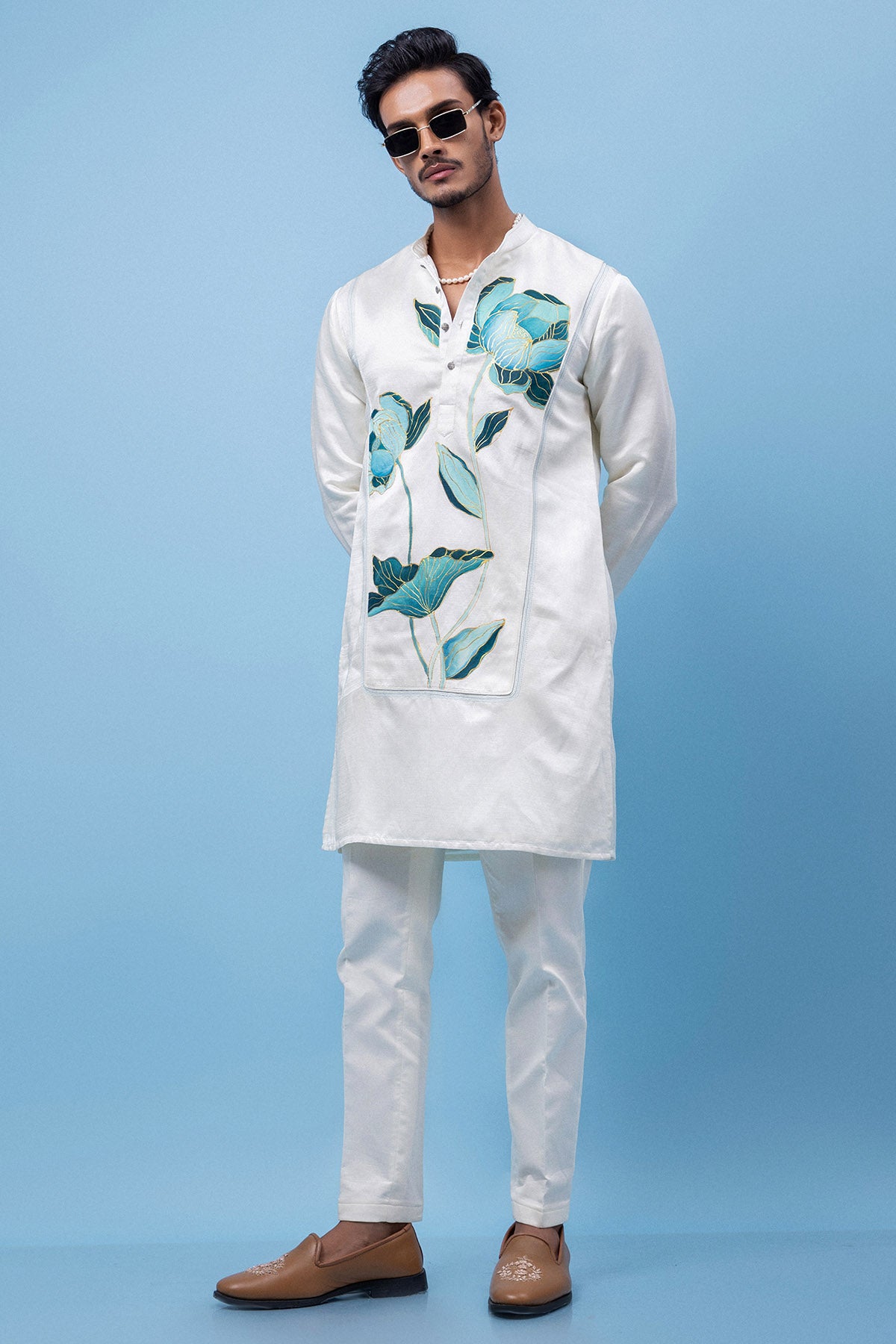 Ivroy Linen Satin Yoke Kurta