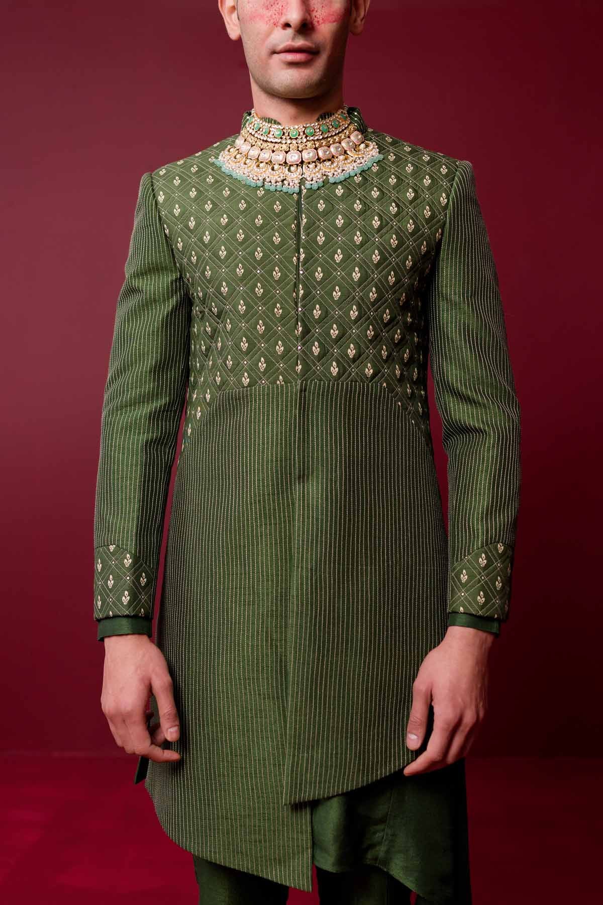 Jaal Embroidered Sherwani Set