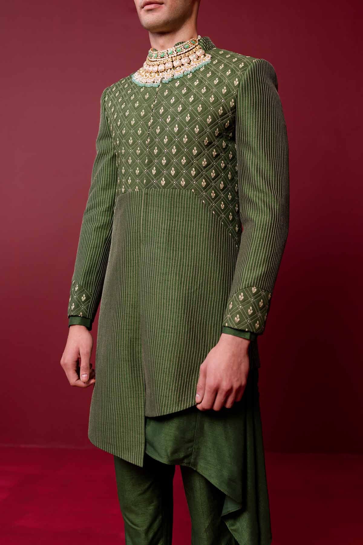 Jaal Embroidered Sherwani Set