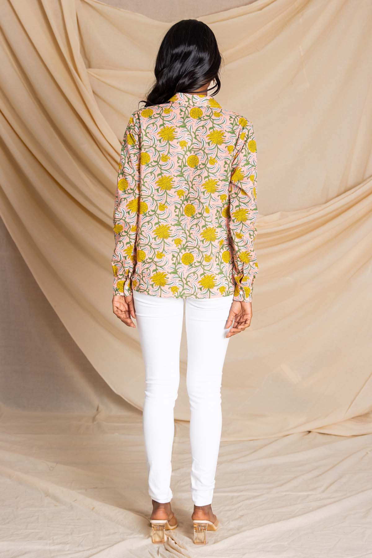 Jaal Print High Low Shirt