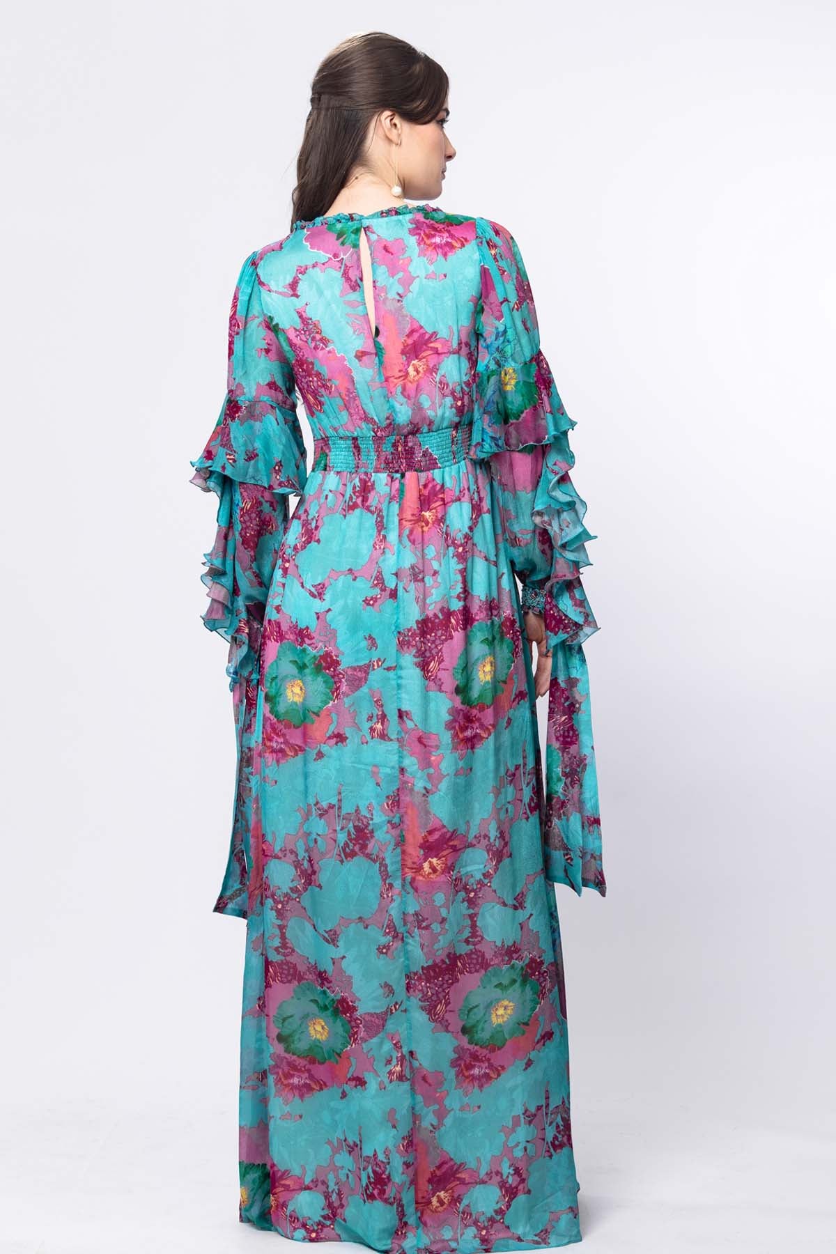 Jade Chiffon Floral Dress