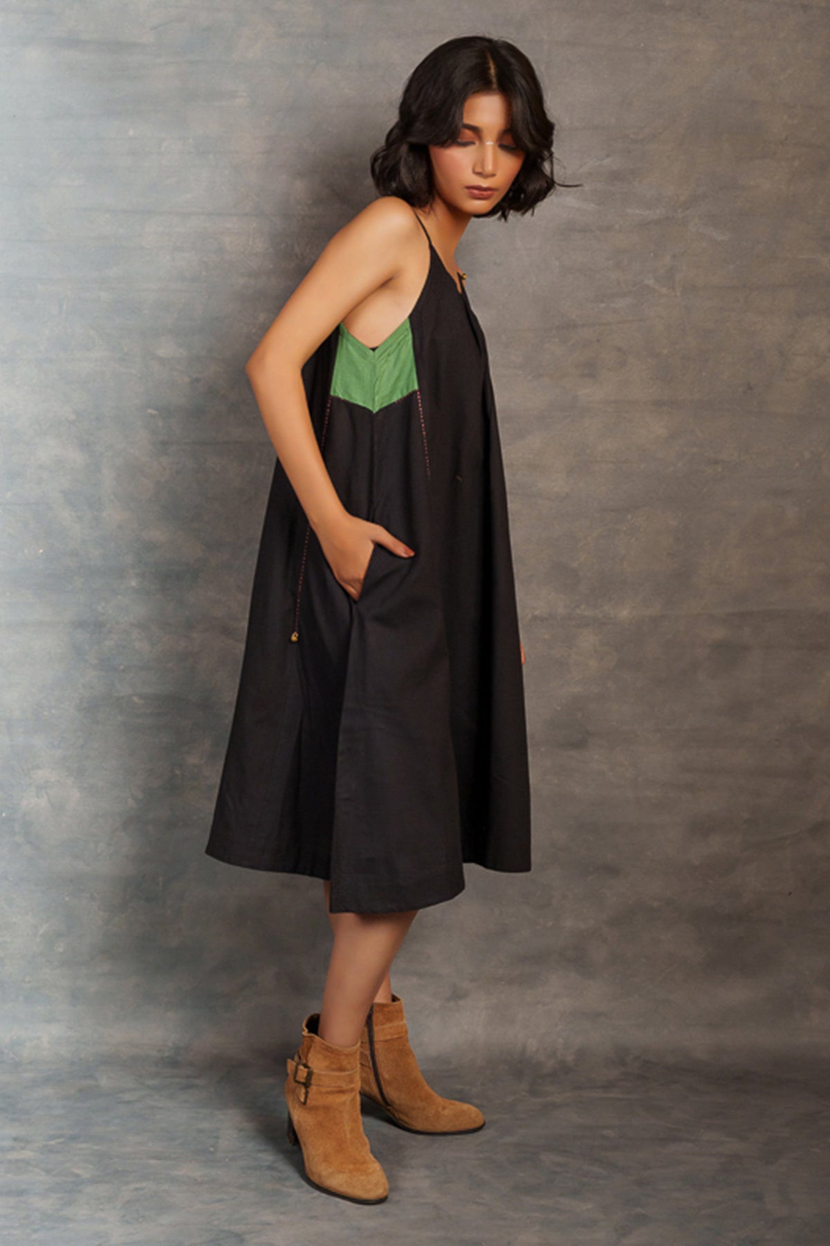 Jade Black Spaghetti Strap Dress