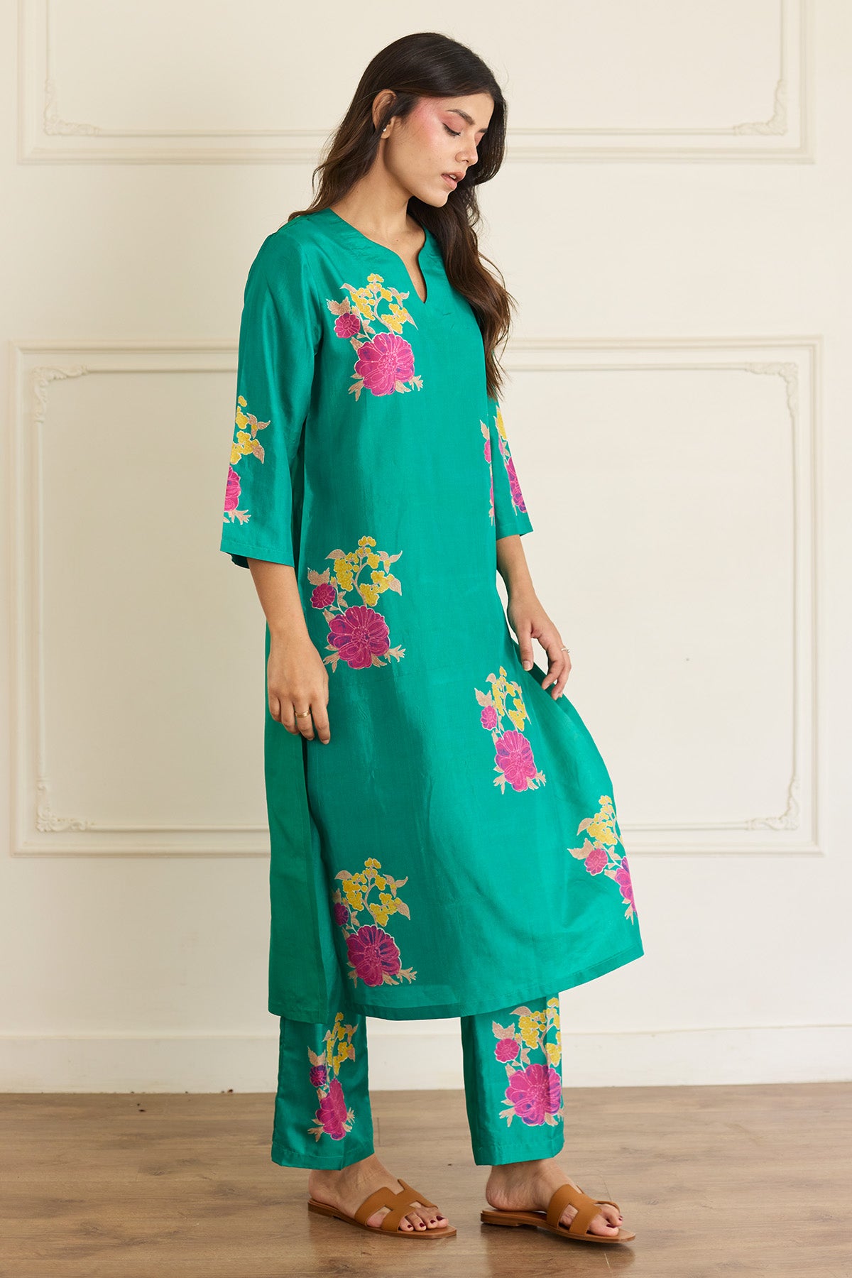 Jade Block Print Kurta & Pants