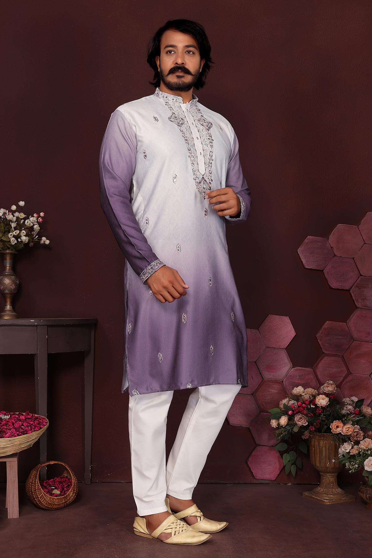 Jamuni Cotton Sequins Kurta Set