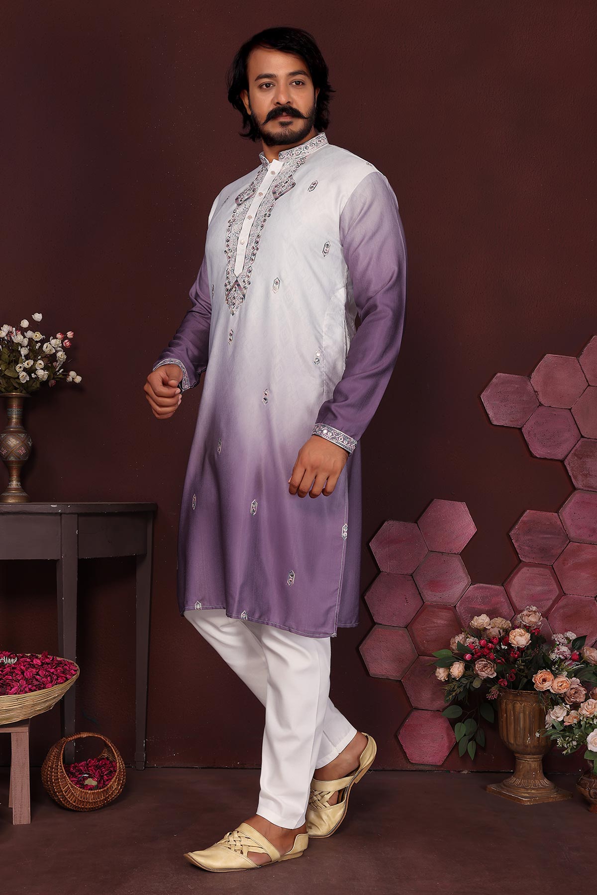 Jamuni Cotton Sequins Kurta Set