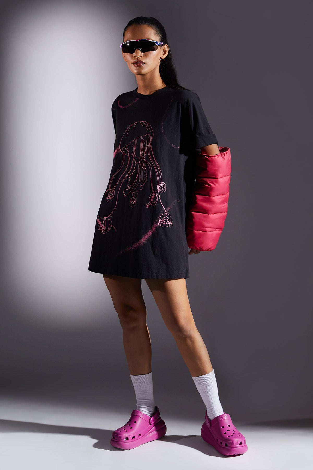 Jelly Fish Print T-shirt Dress