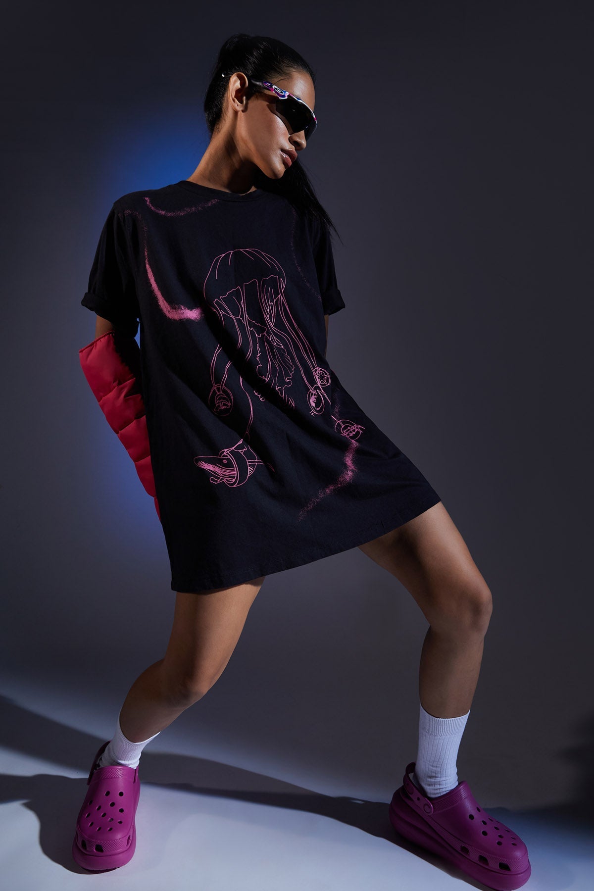 Jelly Fish Print T-shirt Dress for women