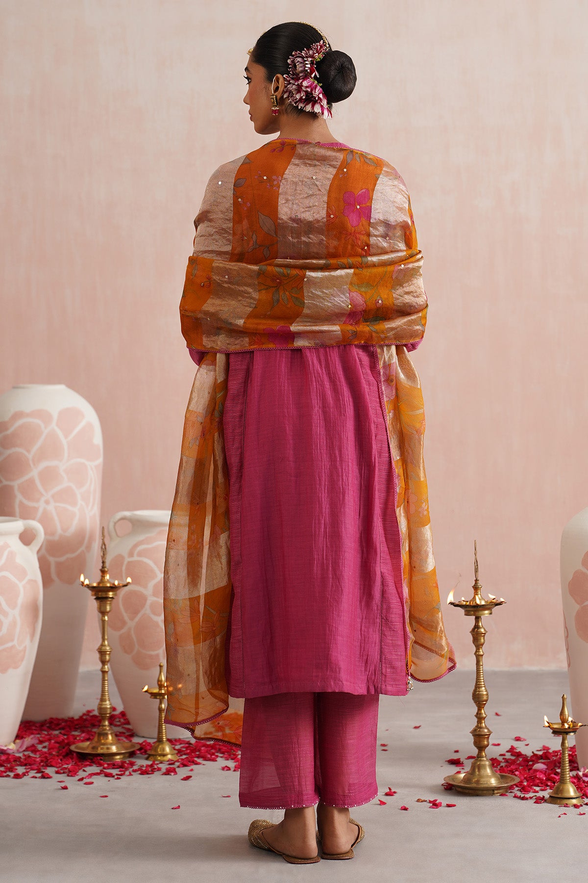 Jewel Embroidered Pink Kurta Set