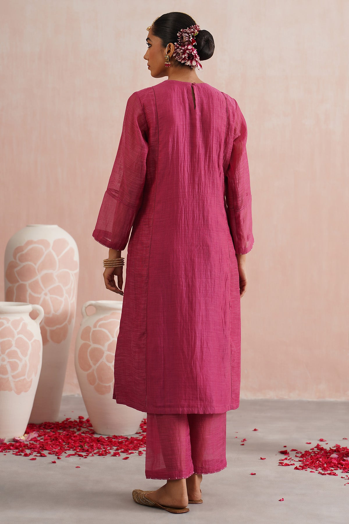 Jewel Embroidered Pink Kurta Set