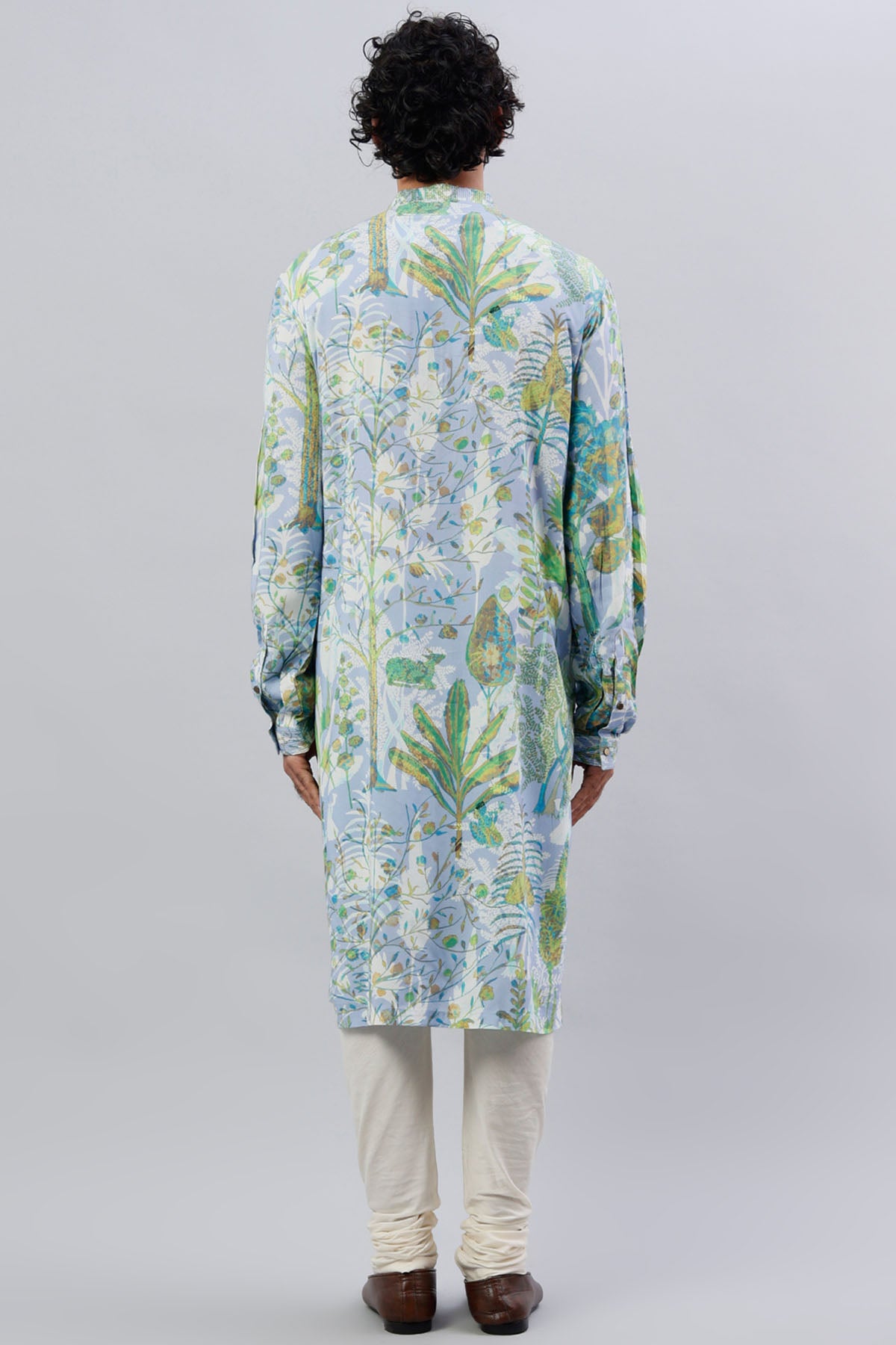 Jungle Print Pintuck Kurta Set