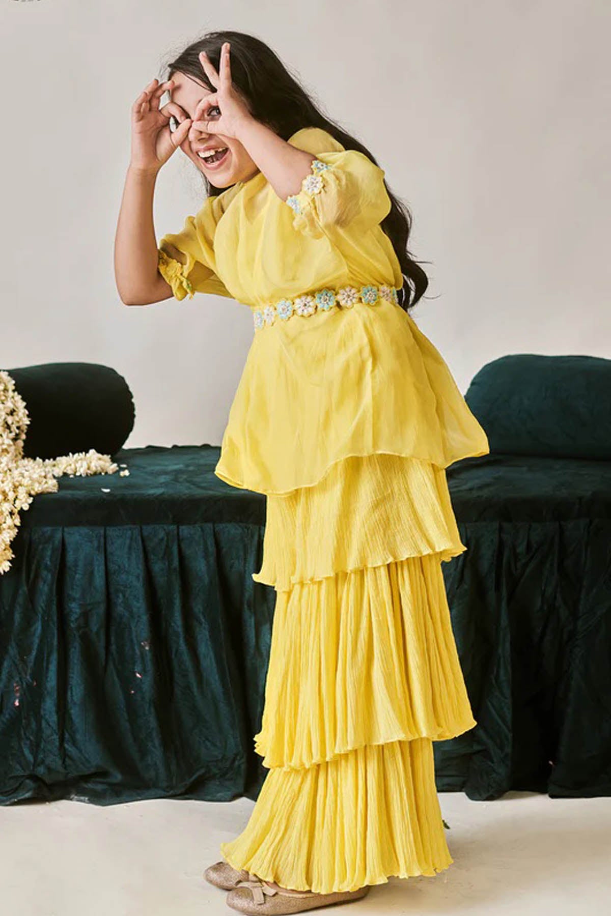 Kaftan Style Kurta & Sharara Set