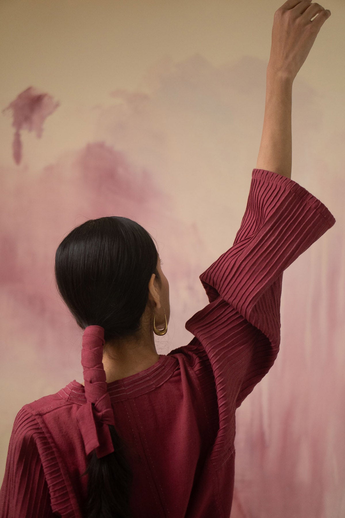 Kala Cotton Maroon Haori Jacket