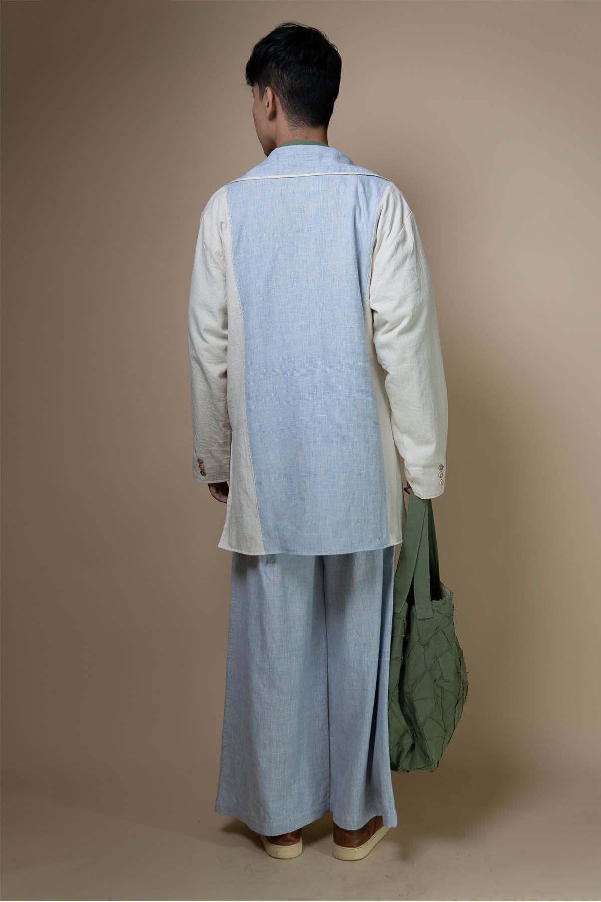 Kala Cotton Blue Tie-Up Blazer