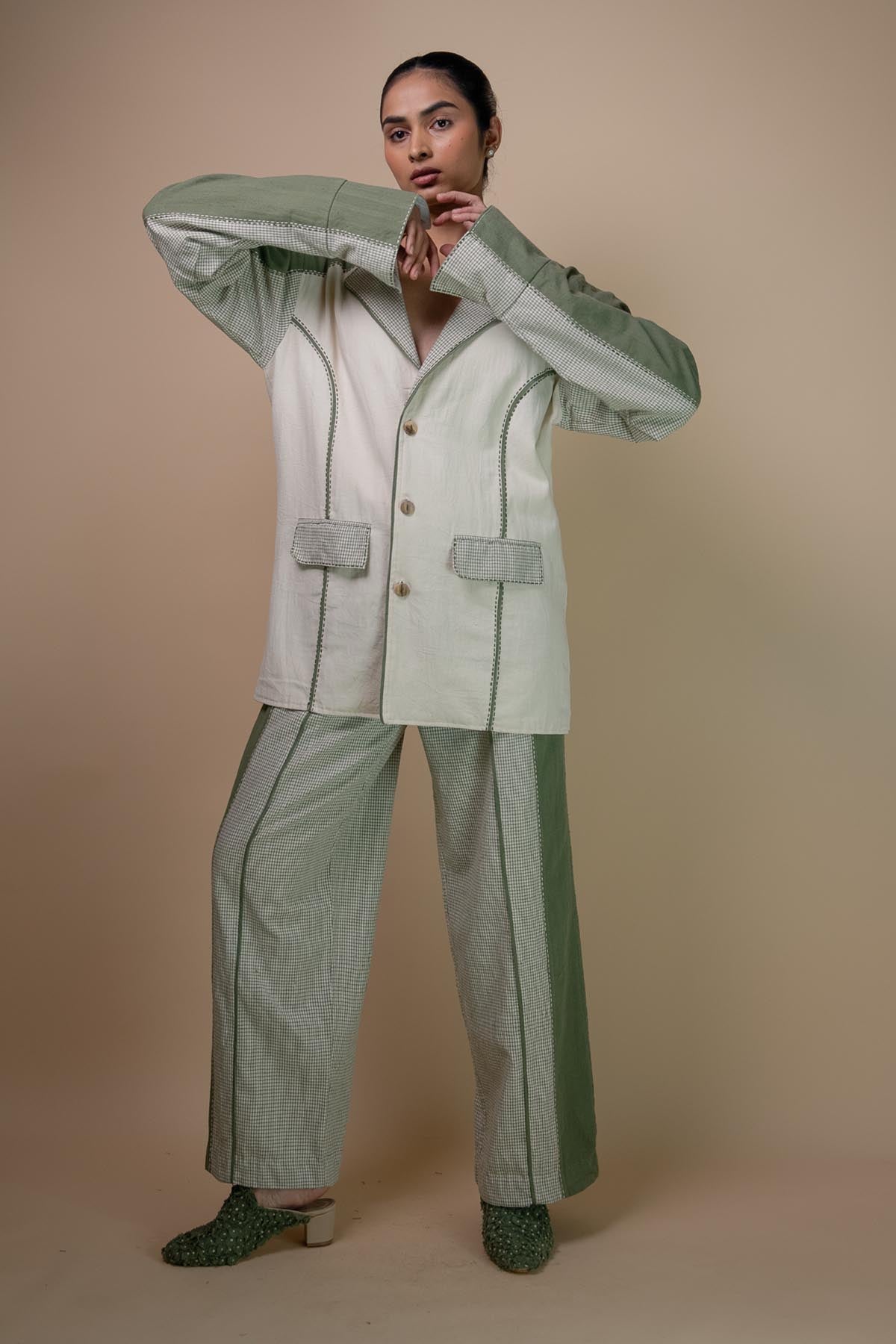 Kala Cotton Colorblock Blazer