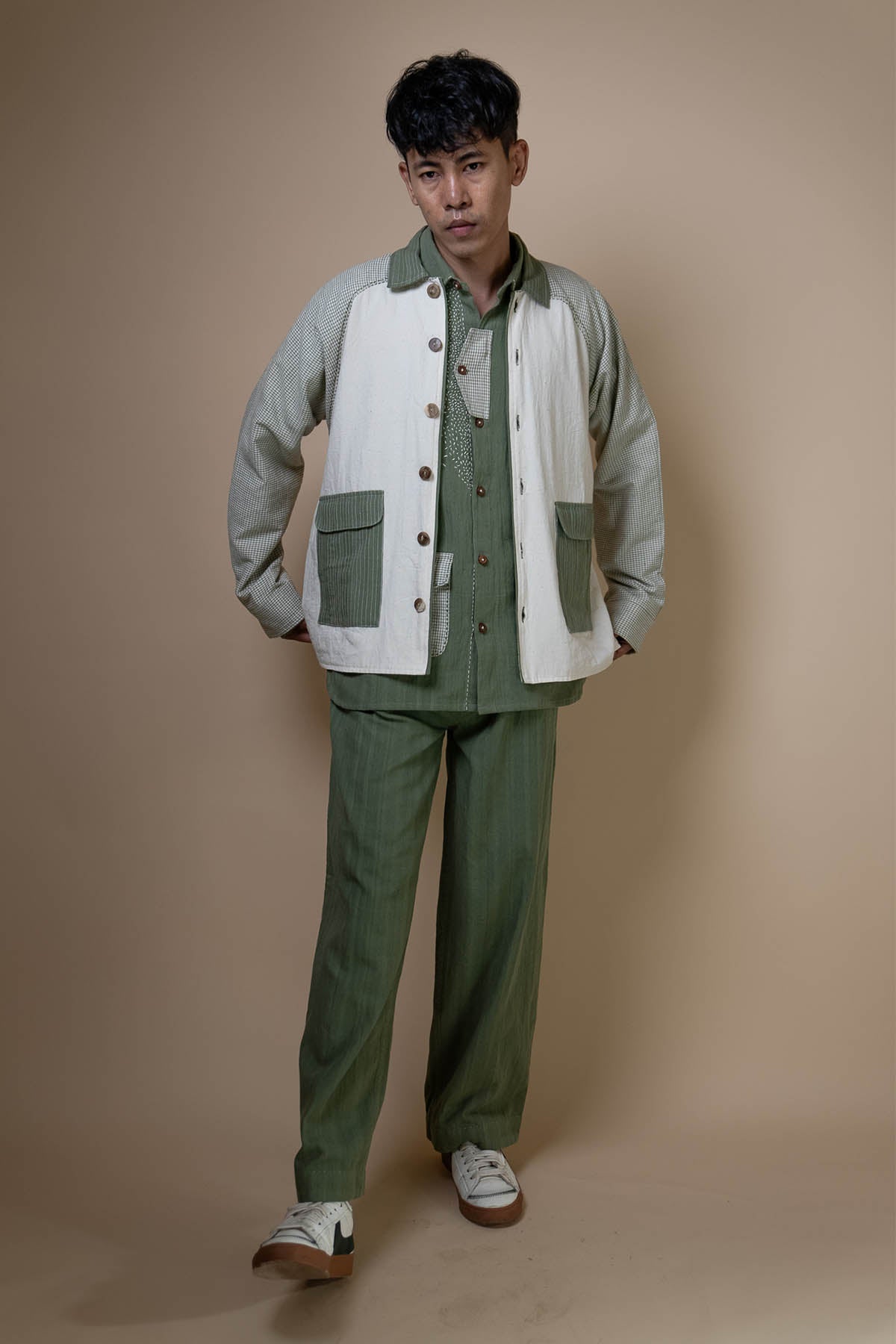 Buy Kala Cotton Colorblock Jacket by Lafaani for men online at ScrollnShops