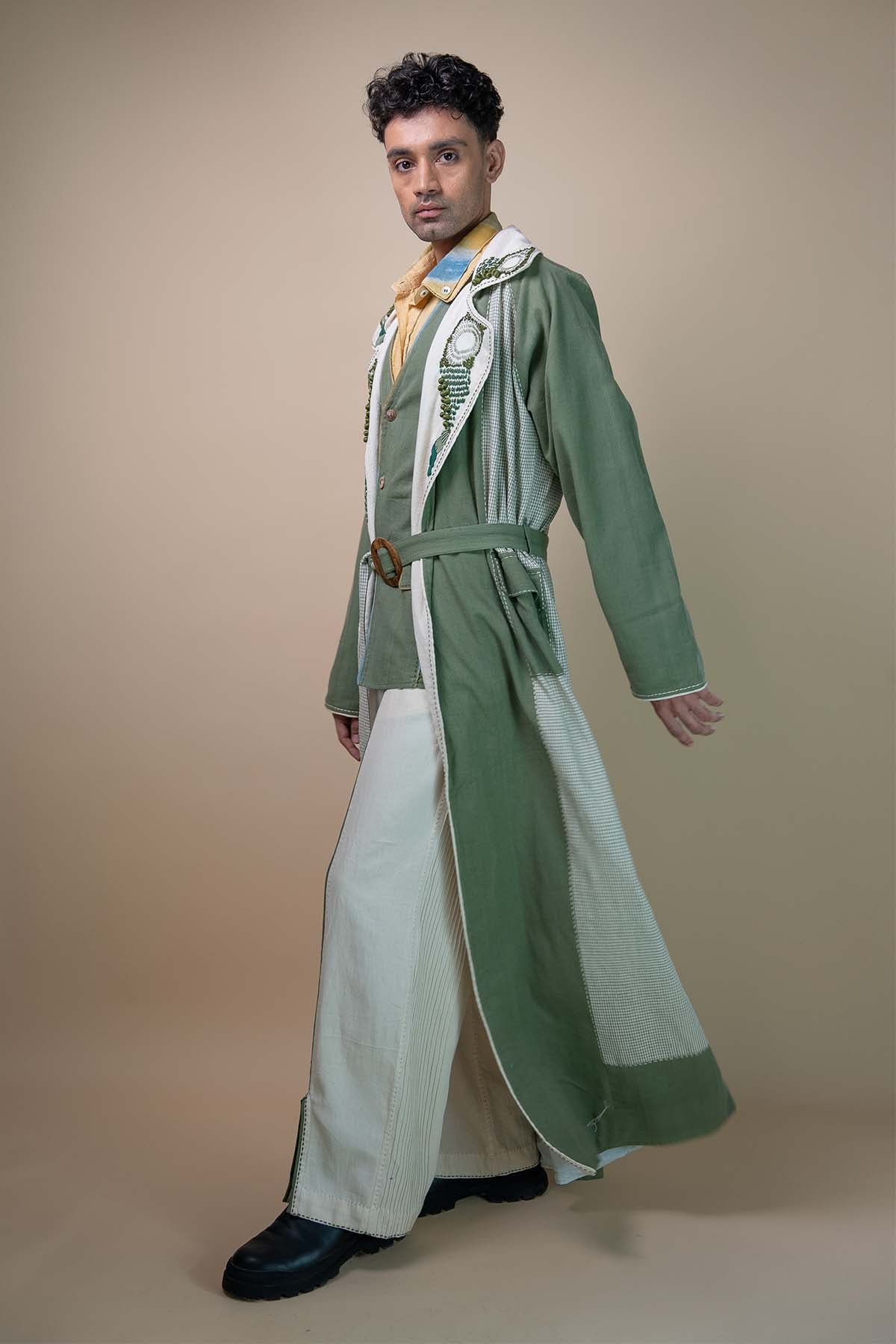 Kala Cotton Colorblock Trench