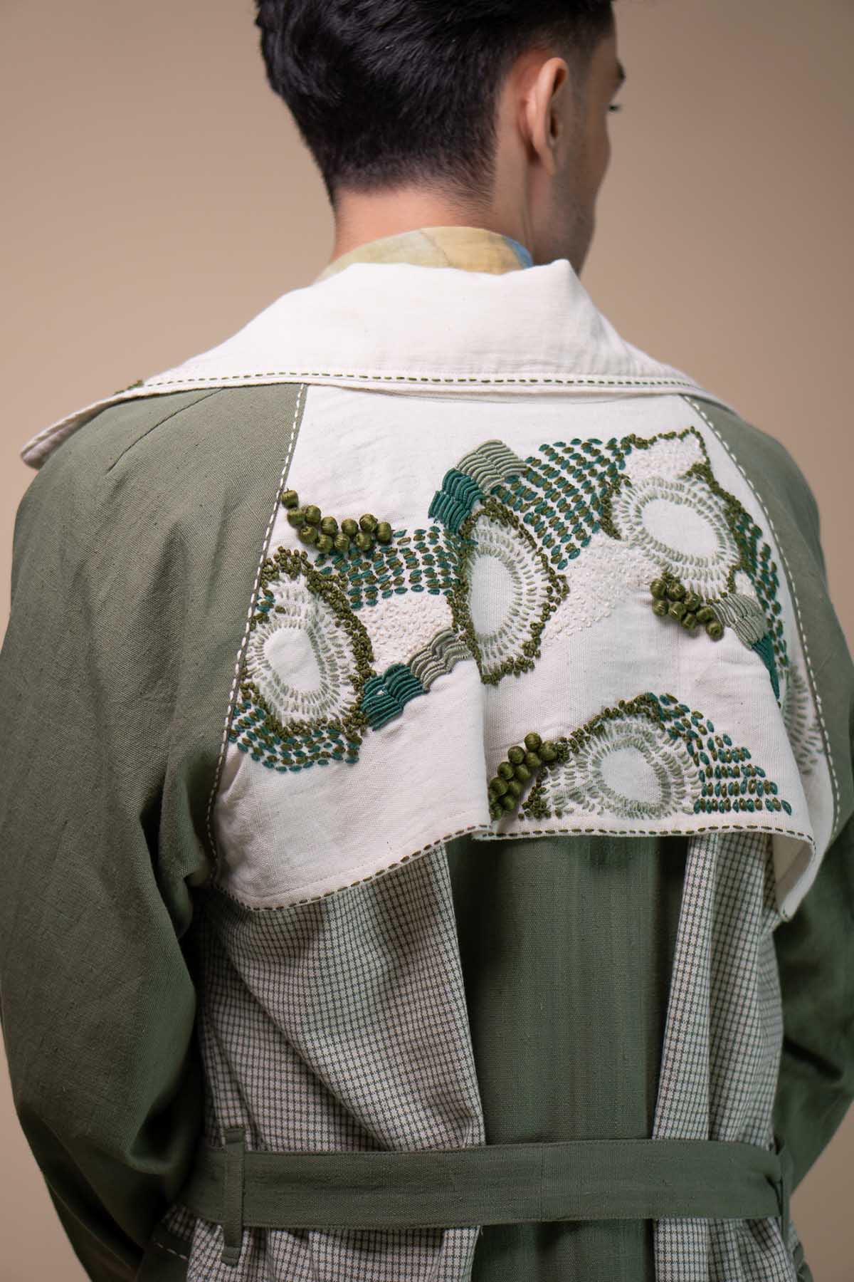 Kala Cotton Colorblock Trench