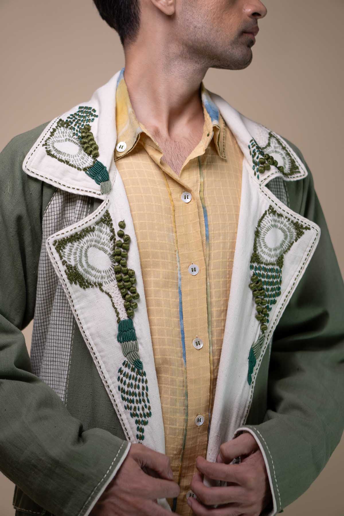 Kala Cotton Colorblock Trench