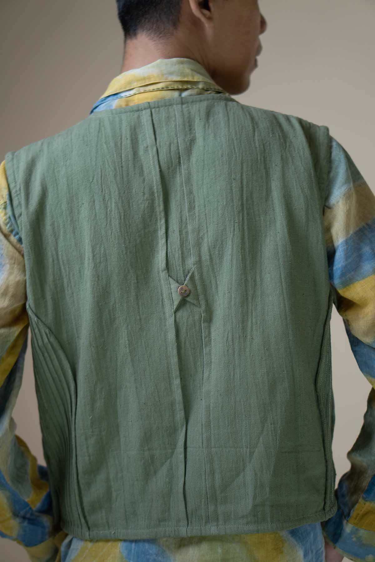Kala Cotton Olive Corded Vest