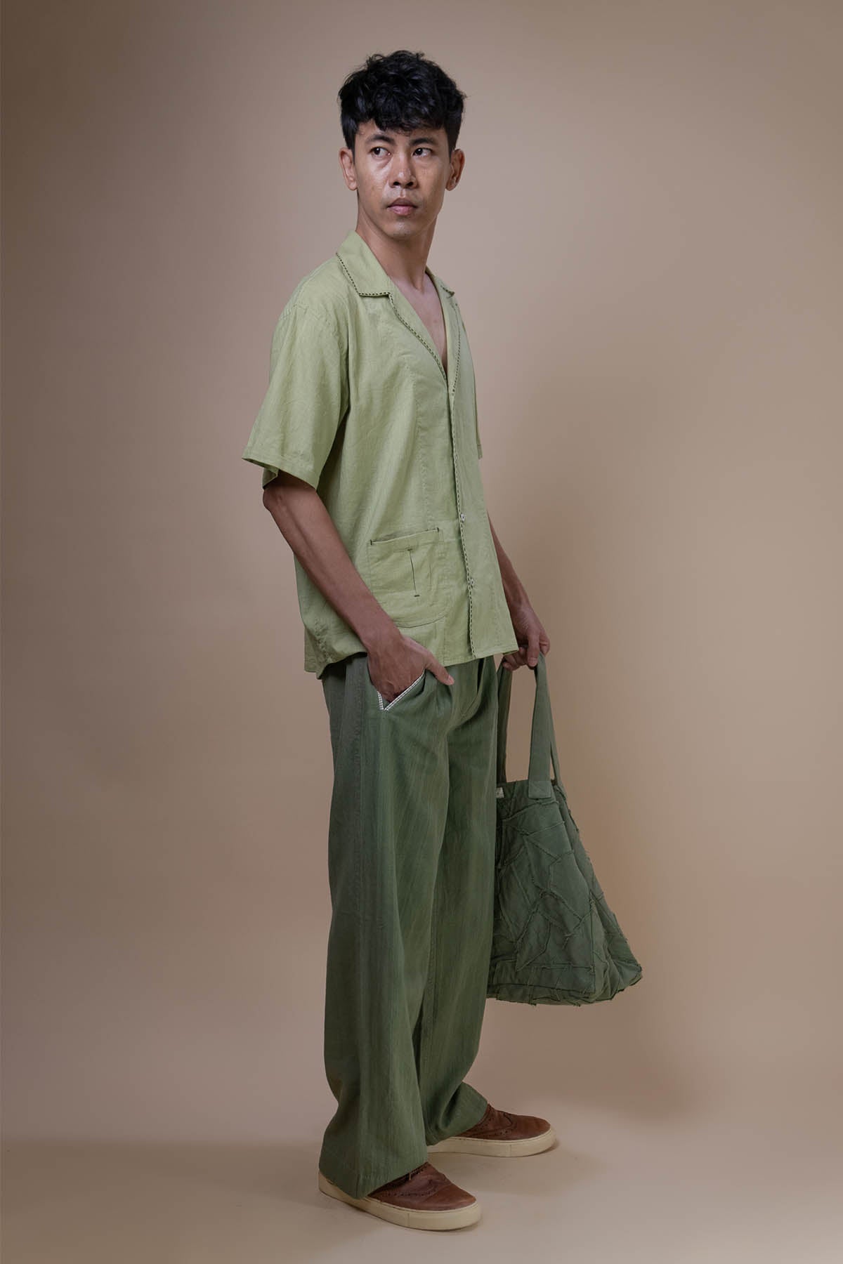 Kala Cotton Olive Tapered Pants