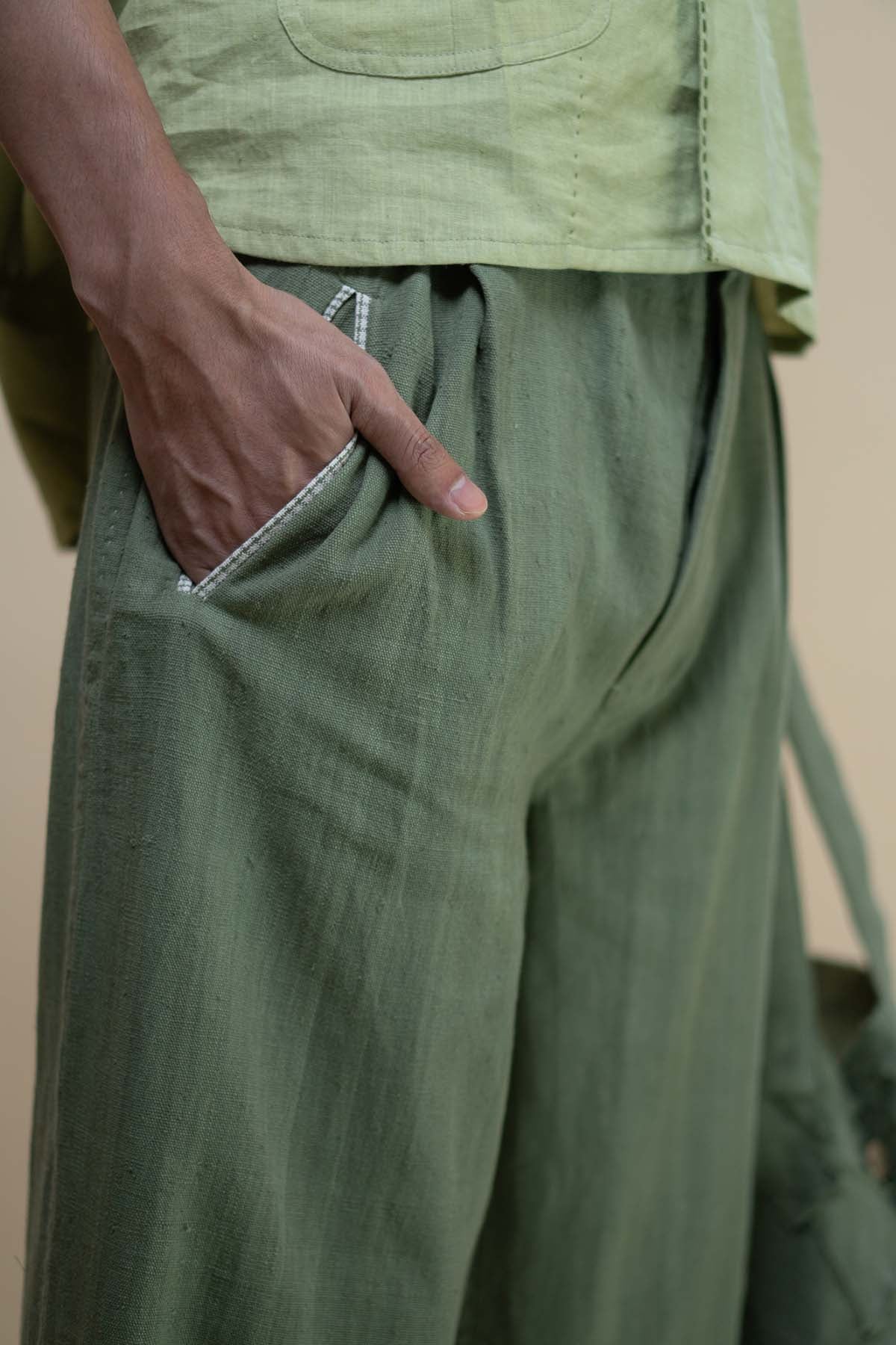 Kala Cotton Olive Tapered Pants