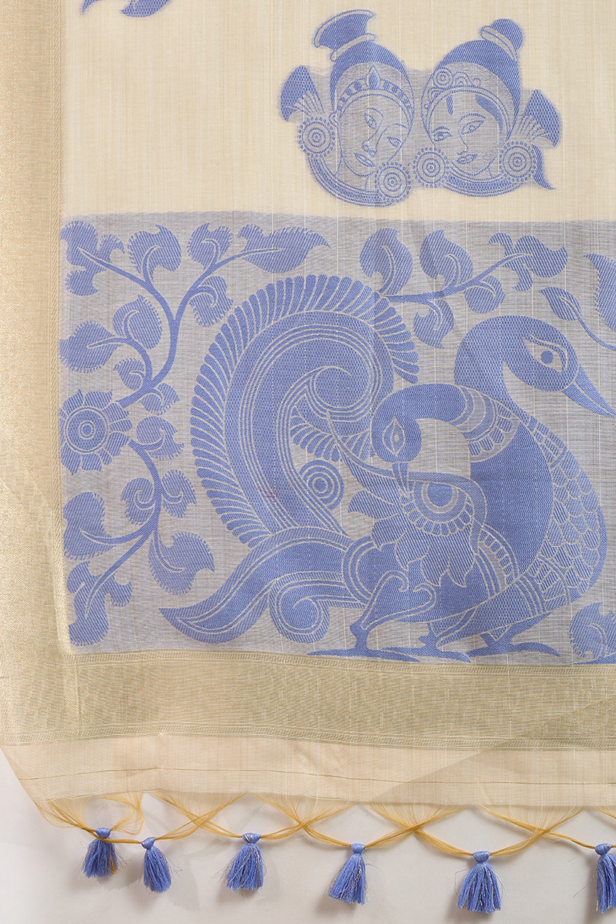 Kalamkari Cream Saree & Blouse