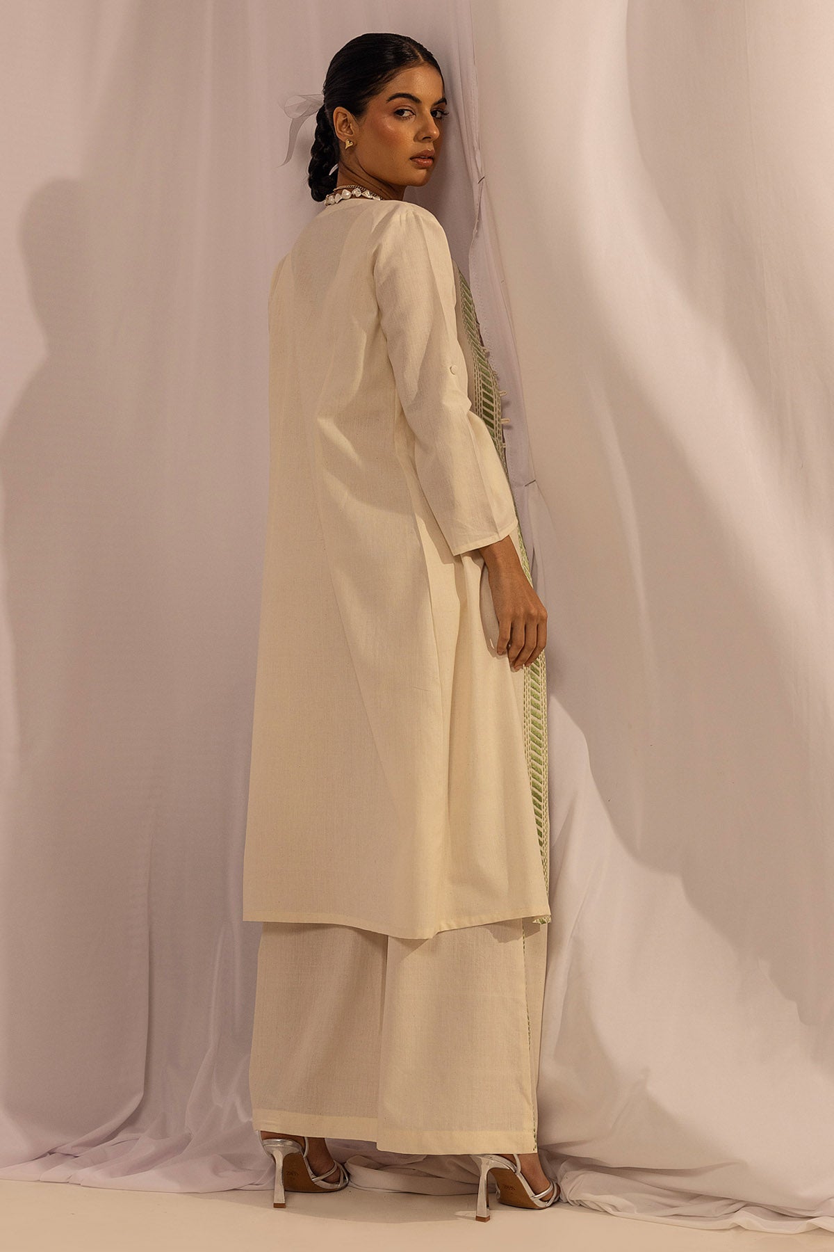 Kantha Embroidered Long Jacket