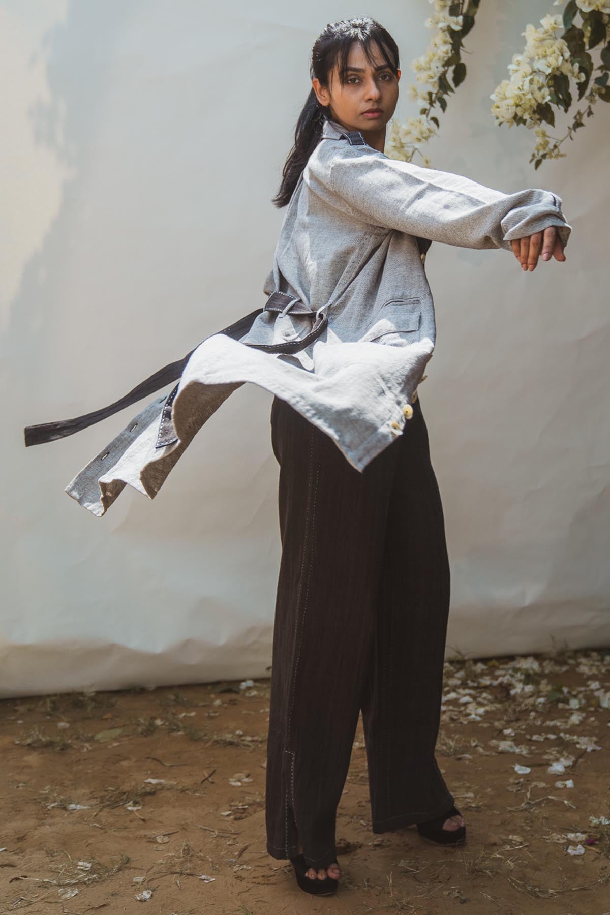 Buy Lafaani Kantha Embroidery Overlay For Women Available online at ...